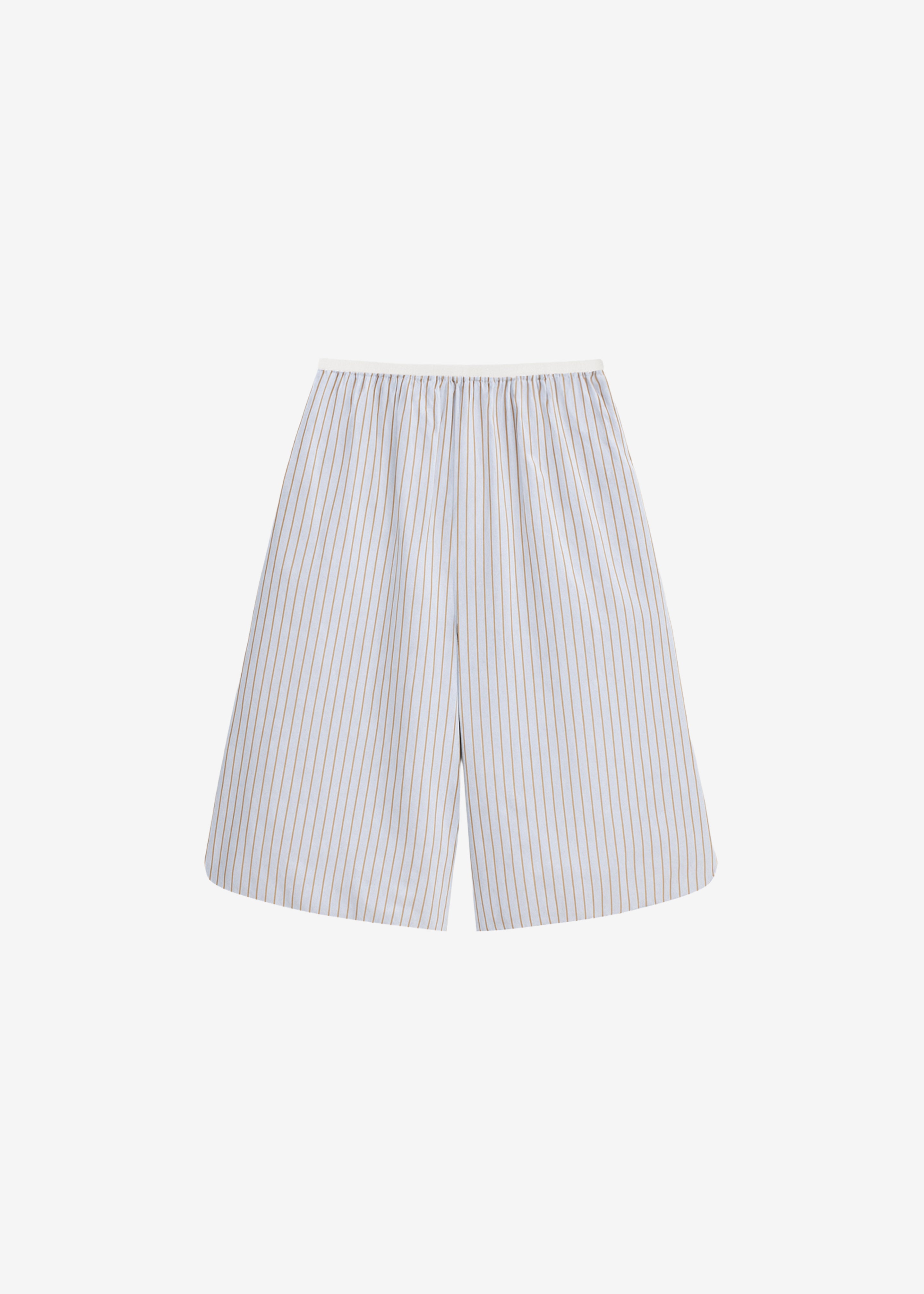 Elyn Cotton Bermuda Shorts - Light Blue/Brown Stripe - 8