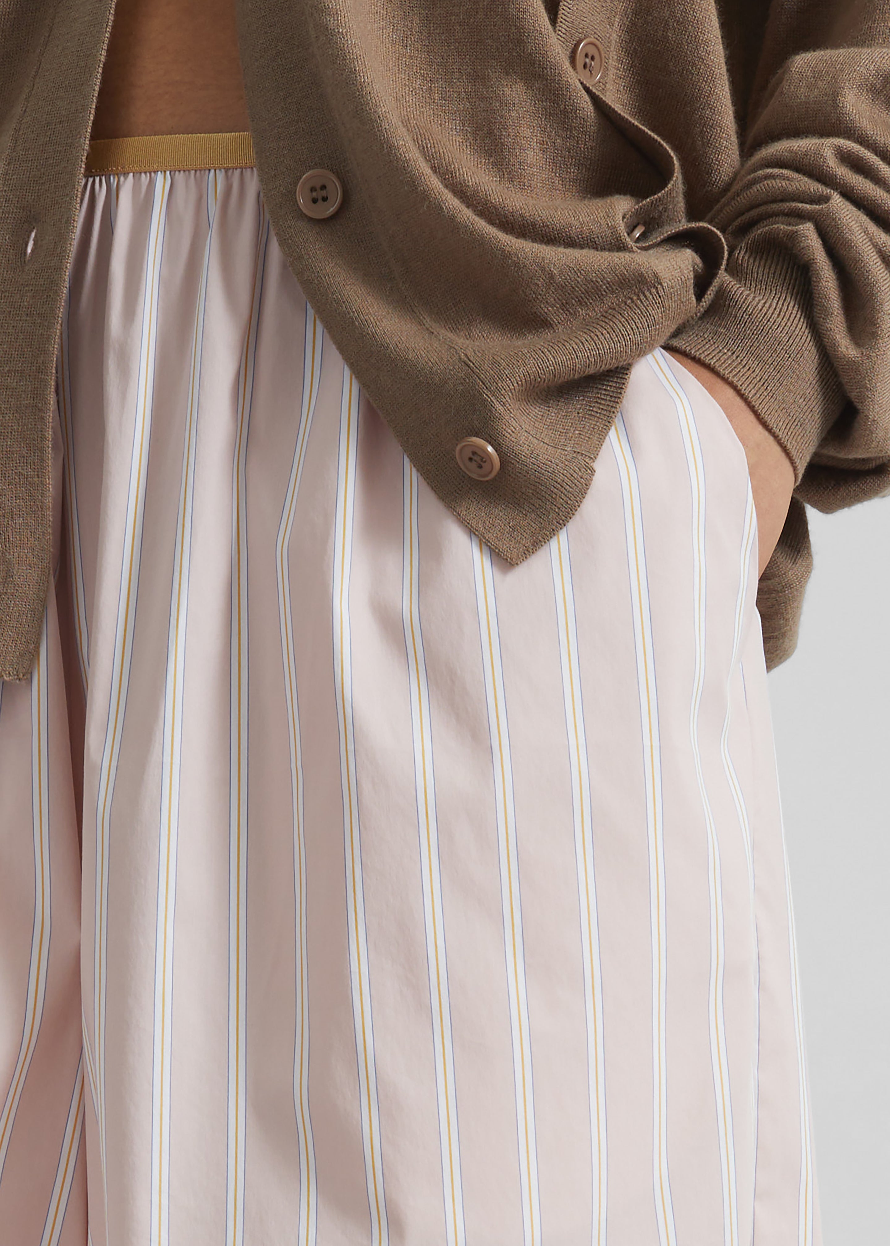 Elyn Elastic Bermuda Shorts - Pink/White Stripes - 5