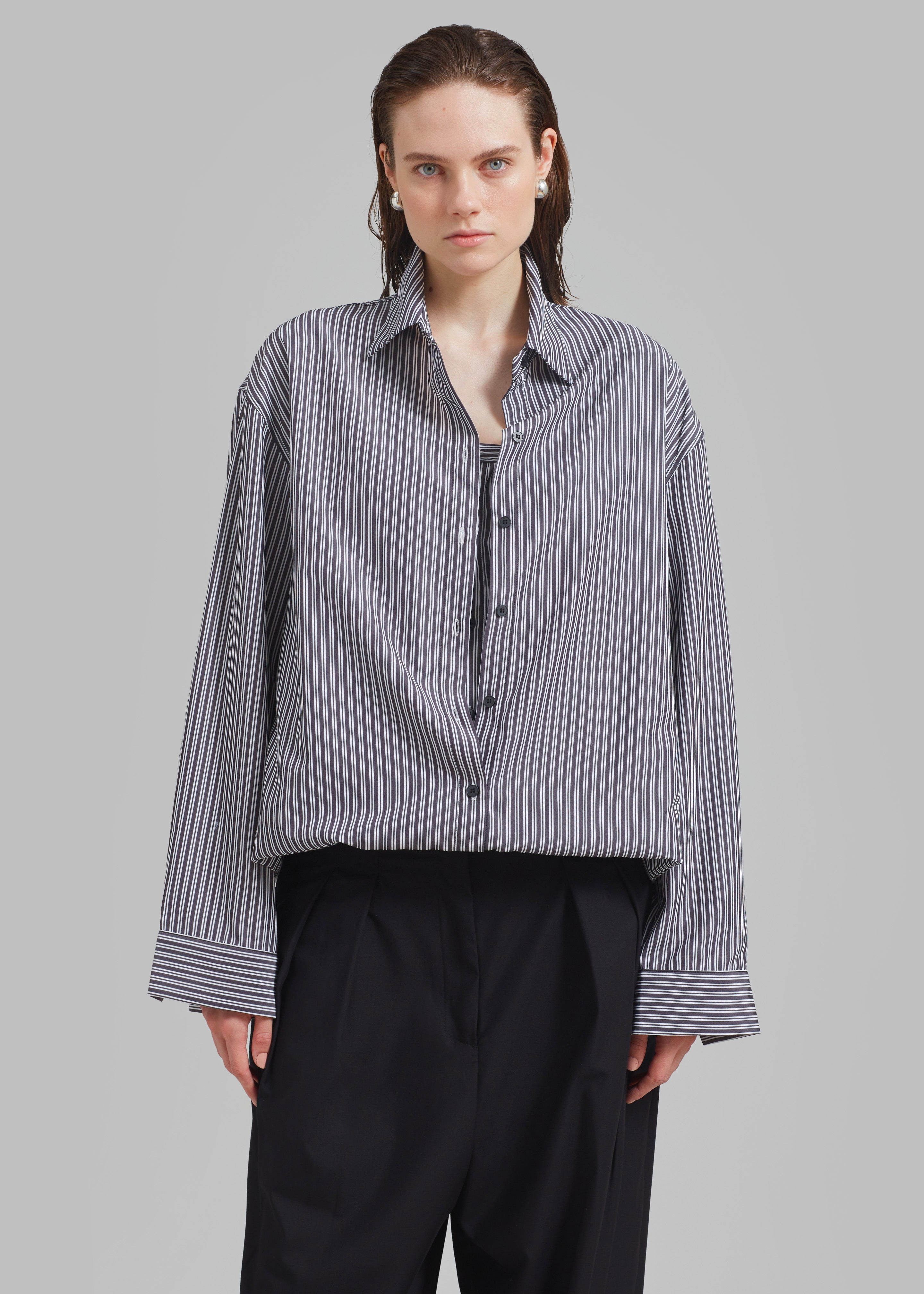 Ember Shirt Dress - White Stripe - 10