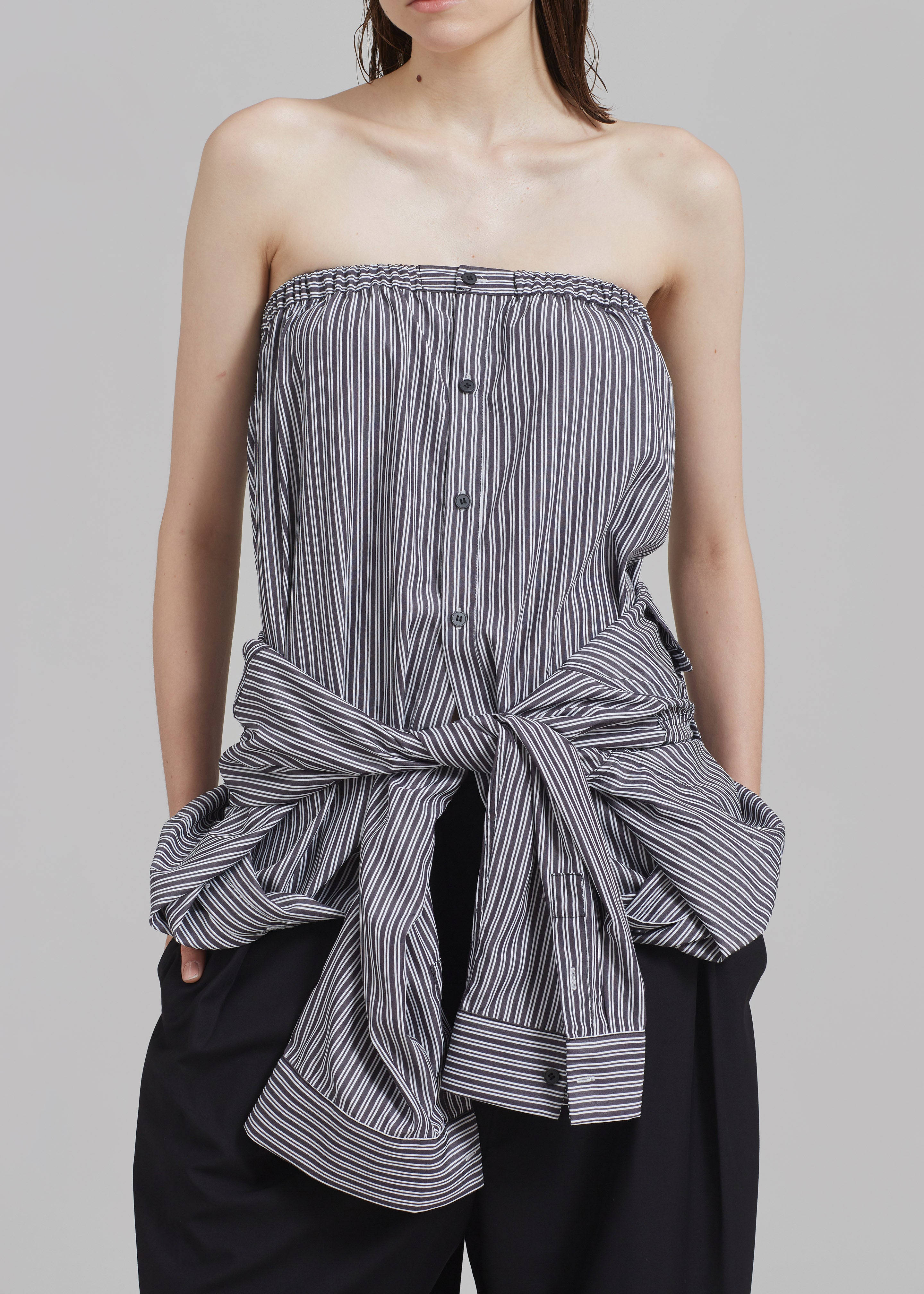 Ember Shirt Dress - White Stripe - 6