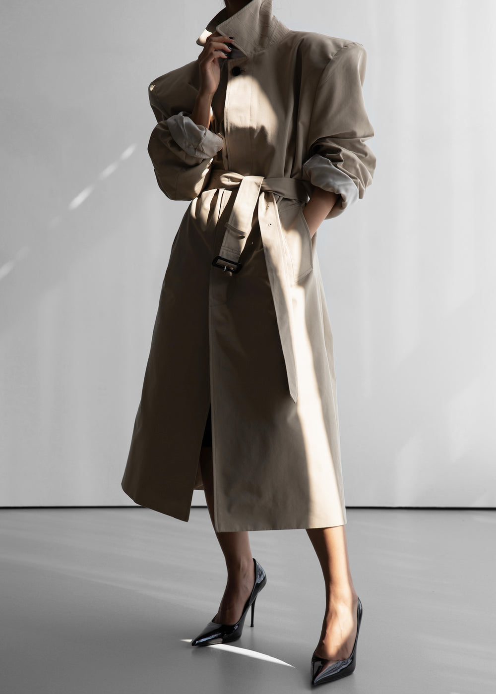 Emden Padded Overcoat - Beige - 1