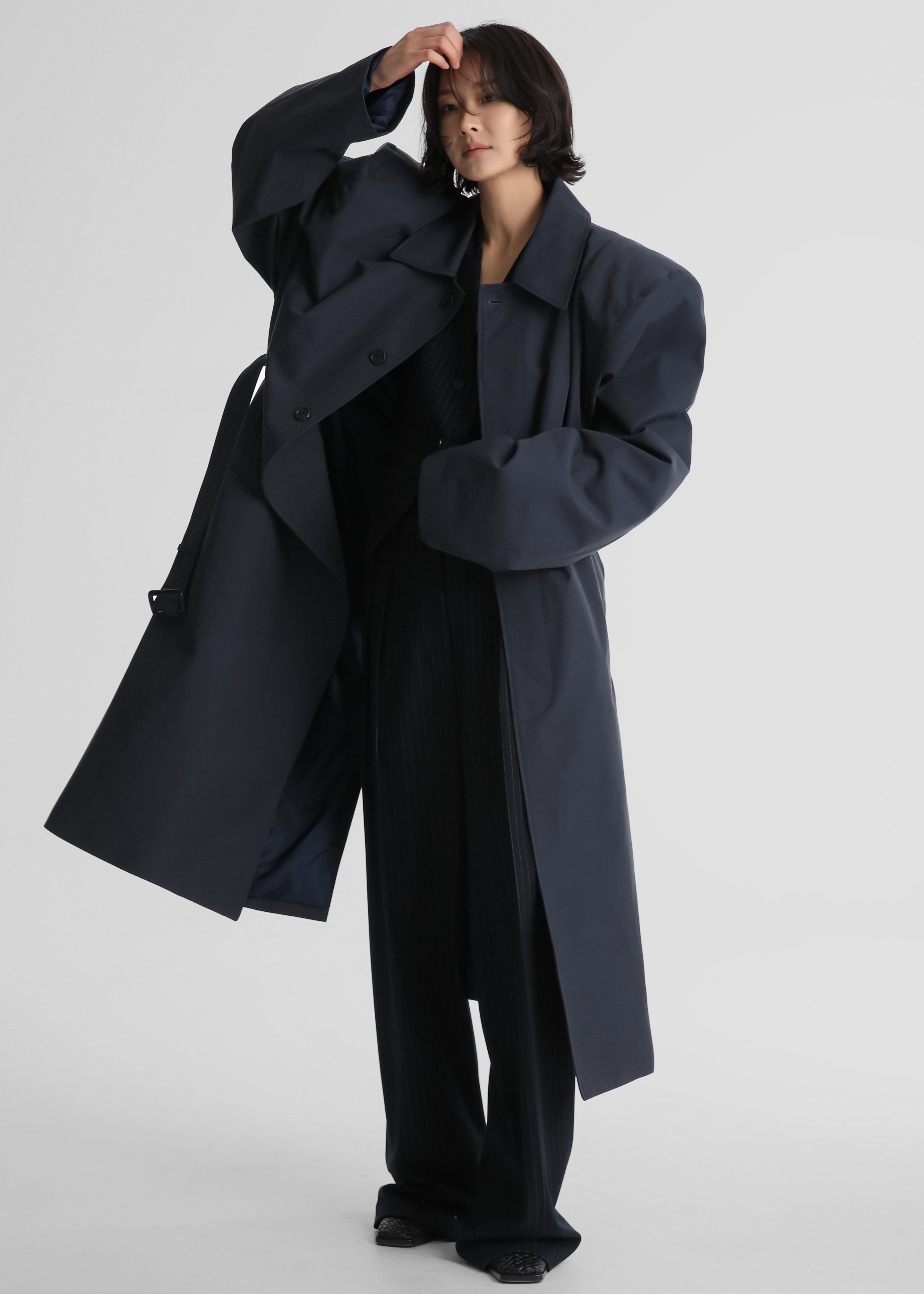 Emden Padded Overcoat - Navy – The Frankie Shop