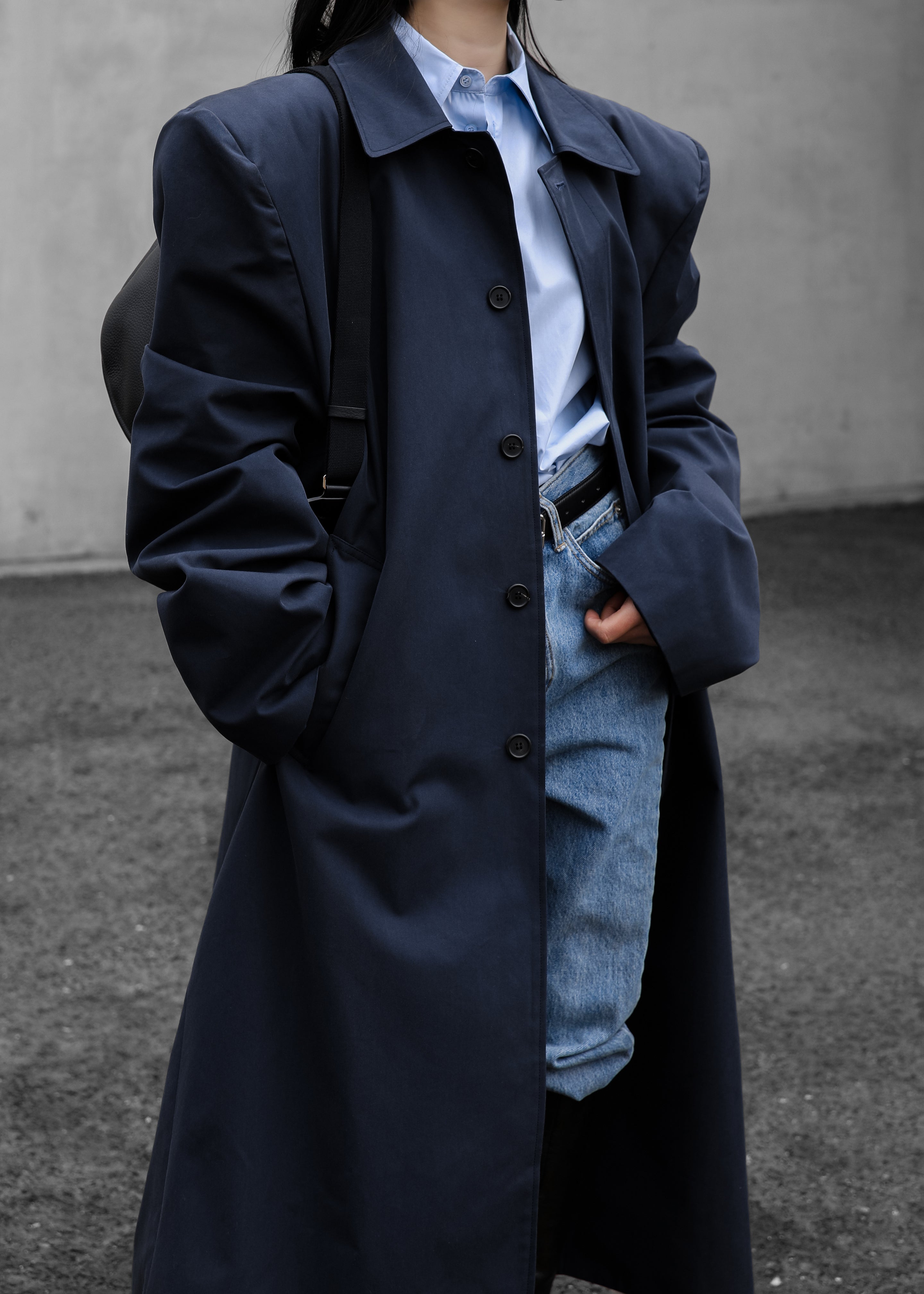 Emden Padded Overcoat - Navy – The Frankie Shop