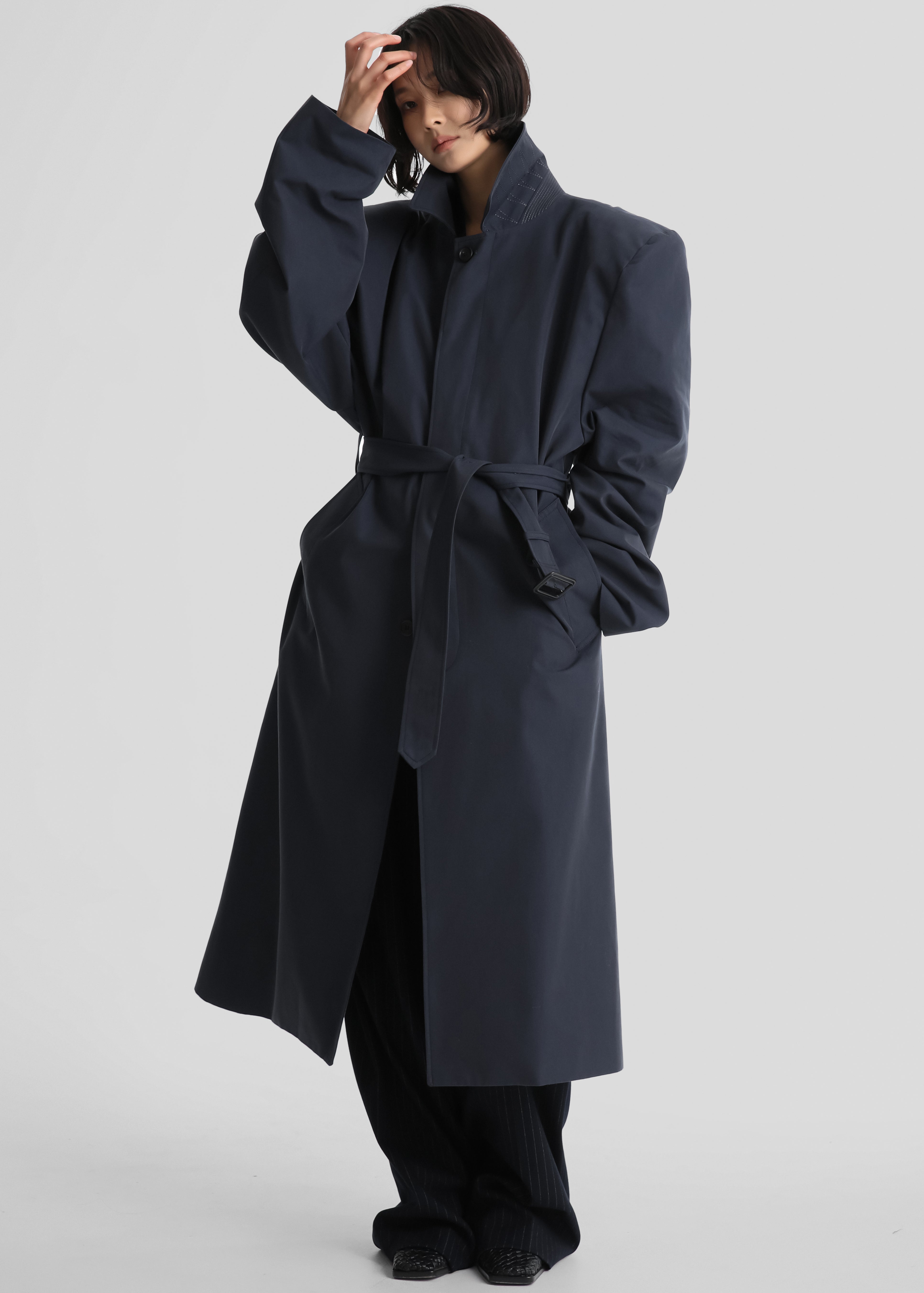 Emden Padded Overcoat - Navy – The Frankie Shop