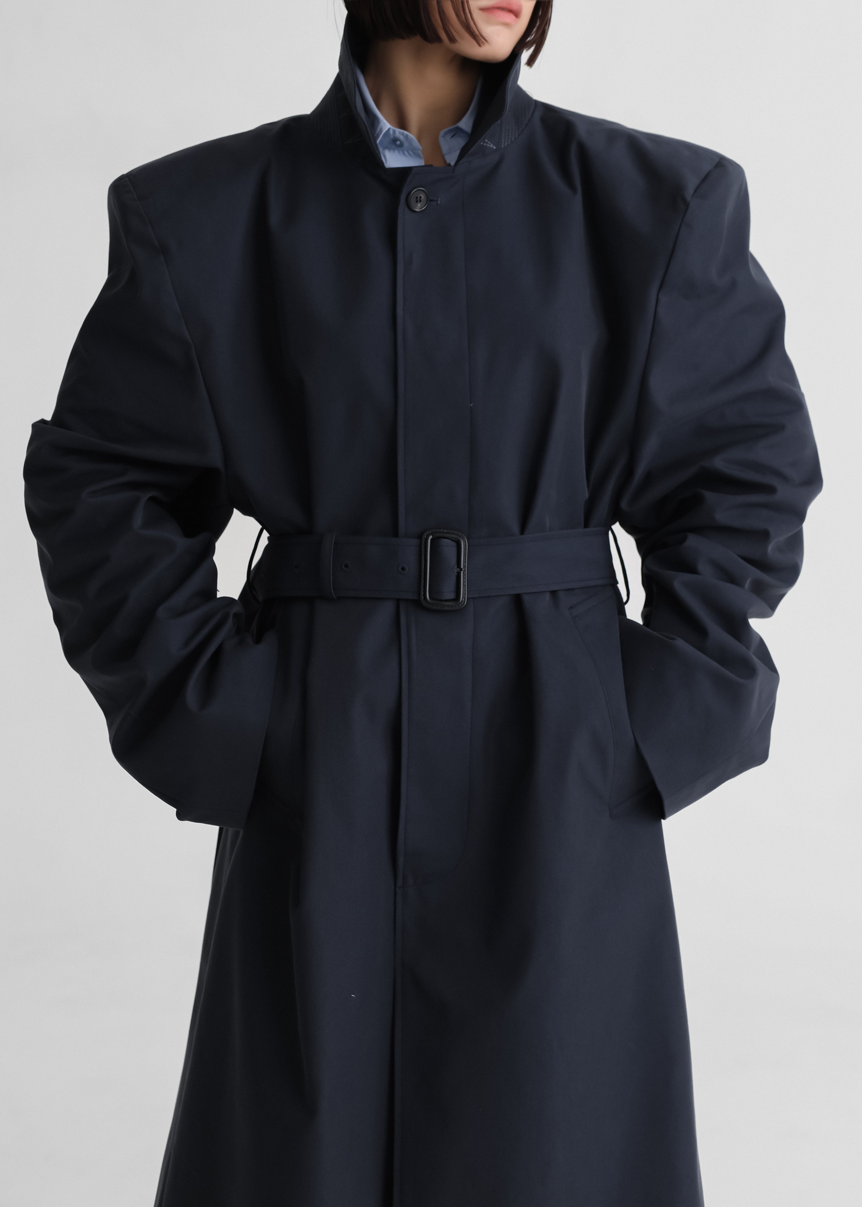 Emden Padded Overcoat - Navy - 8