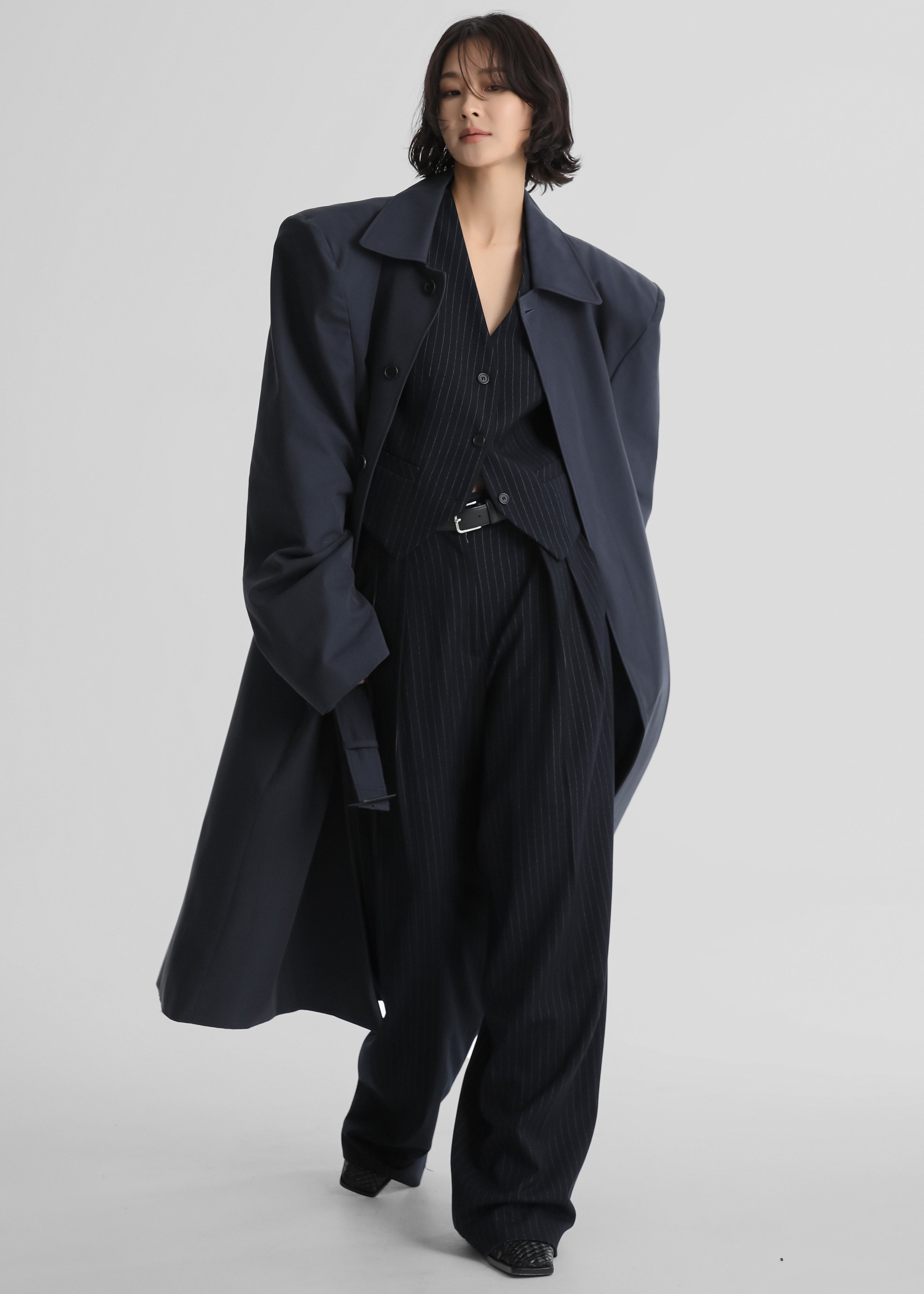 Emden Padded Overcoat - Navy – The Frankie Shop