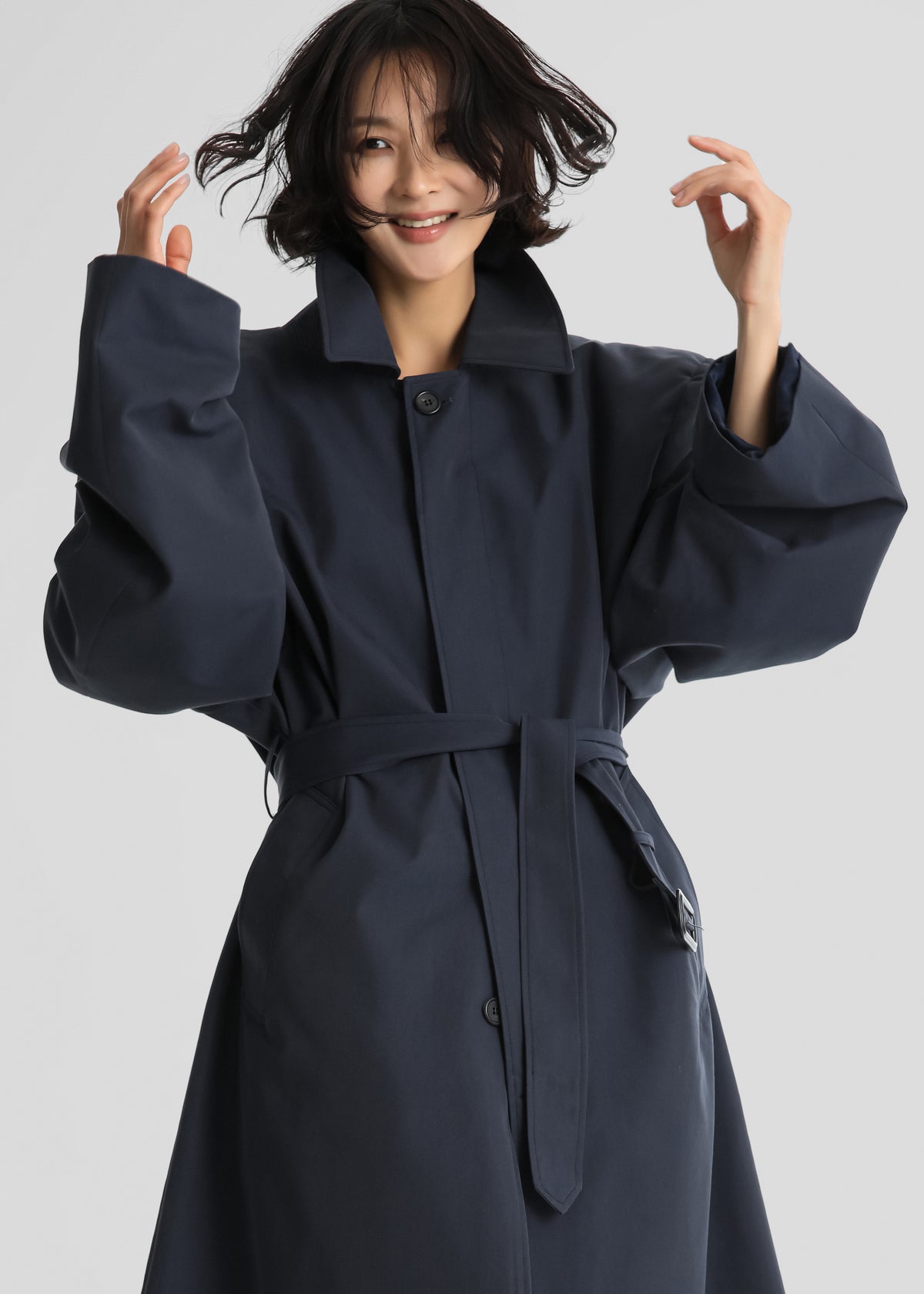 Emden Padded Overcoat - Navy - 2