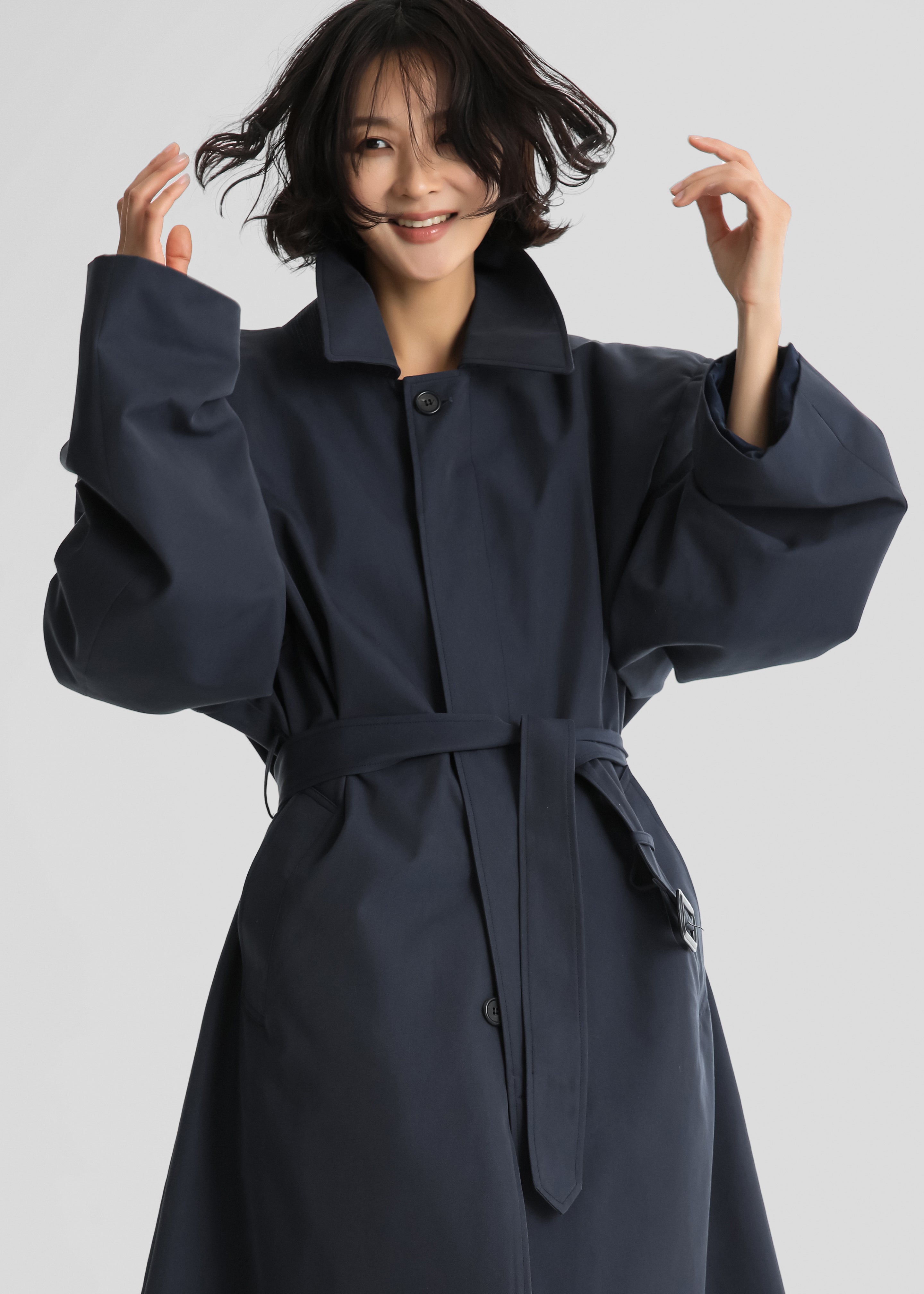 Emden Padded Overcoat - Navy - 2