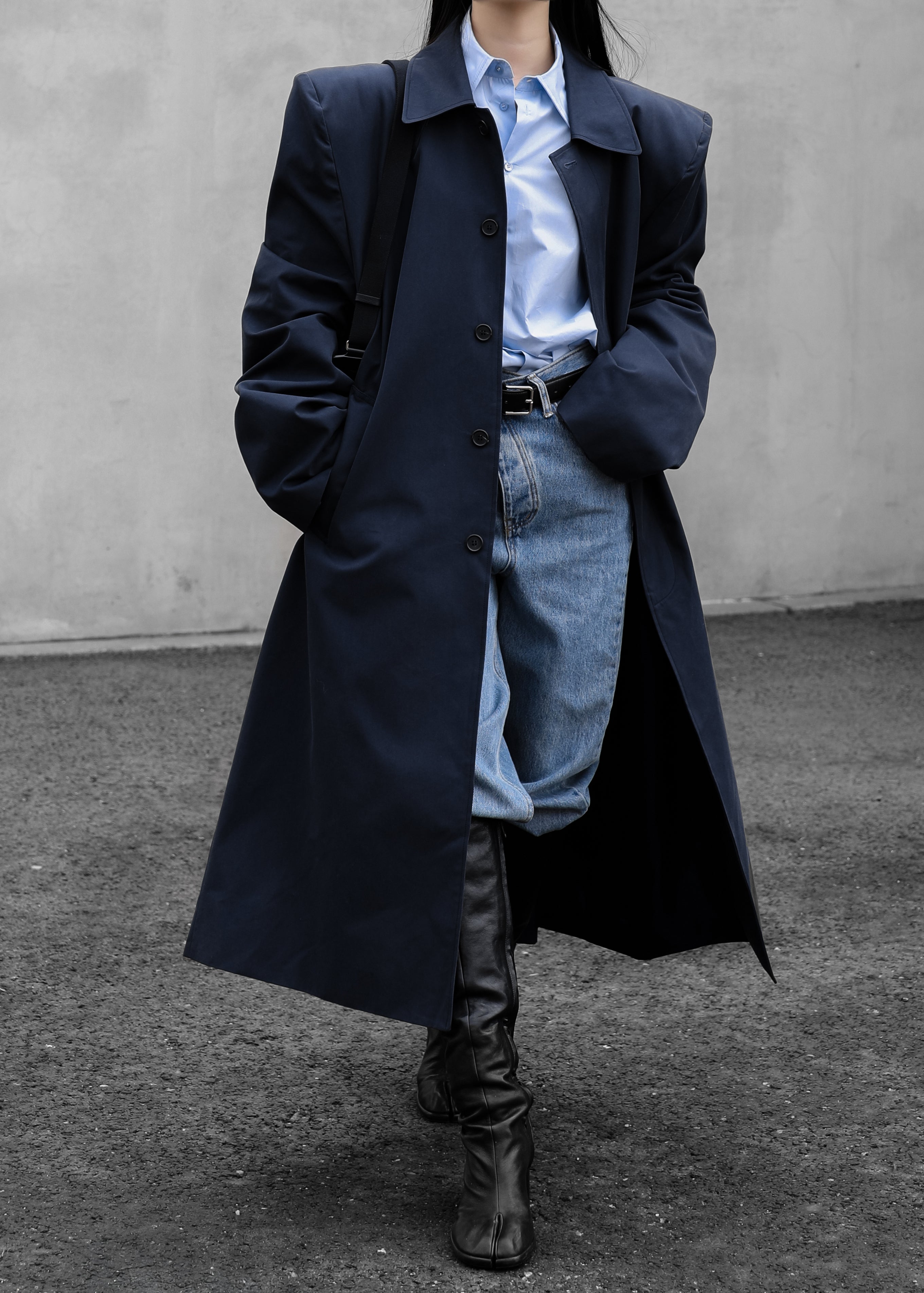 Emden Padded Overcoat - Navy - 4