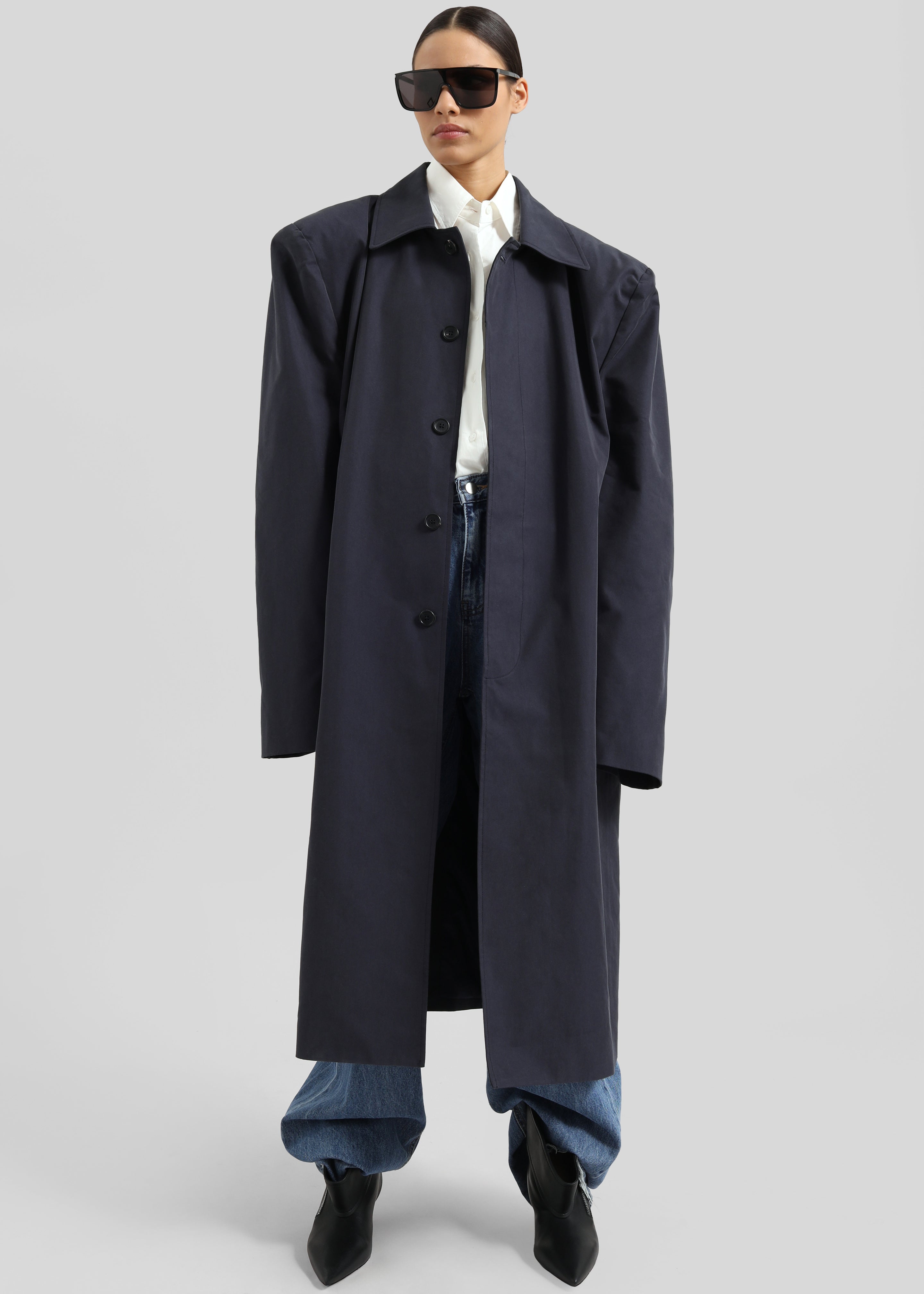 Emden Padded Overcoat - Navy – The Frankie Shop