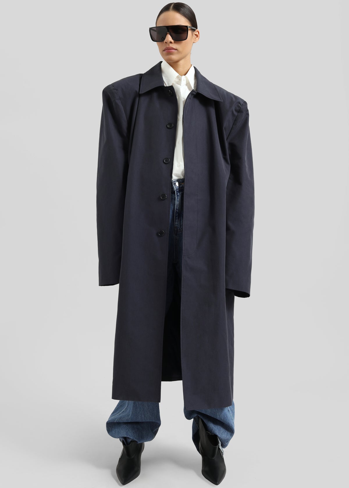 Emden Padded Overcoat - Navy - 3