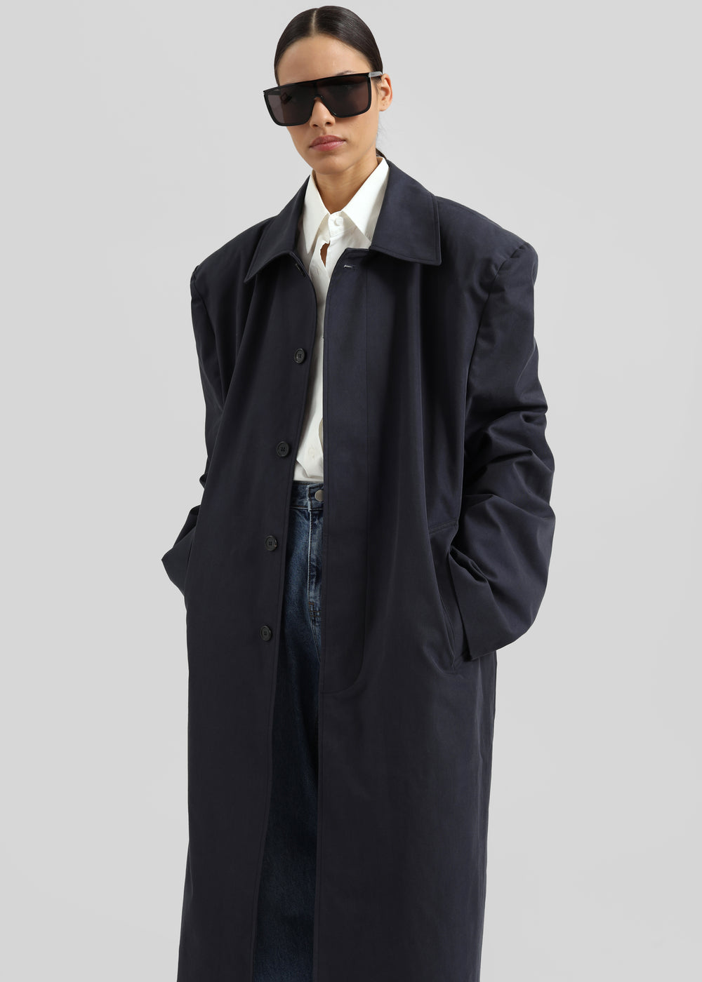 Emden Padded Overcoat - Navy