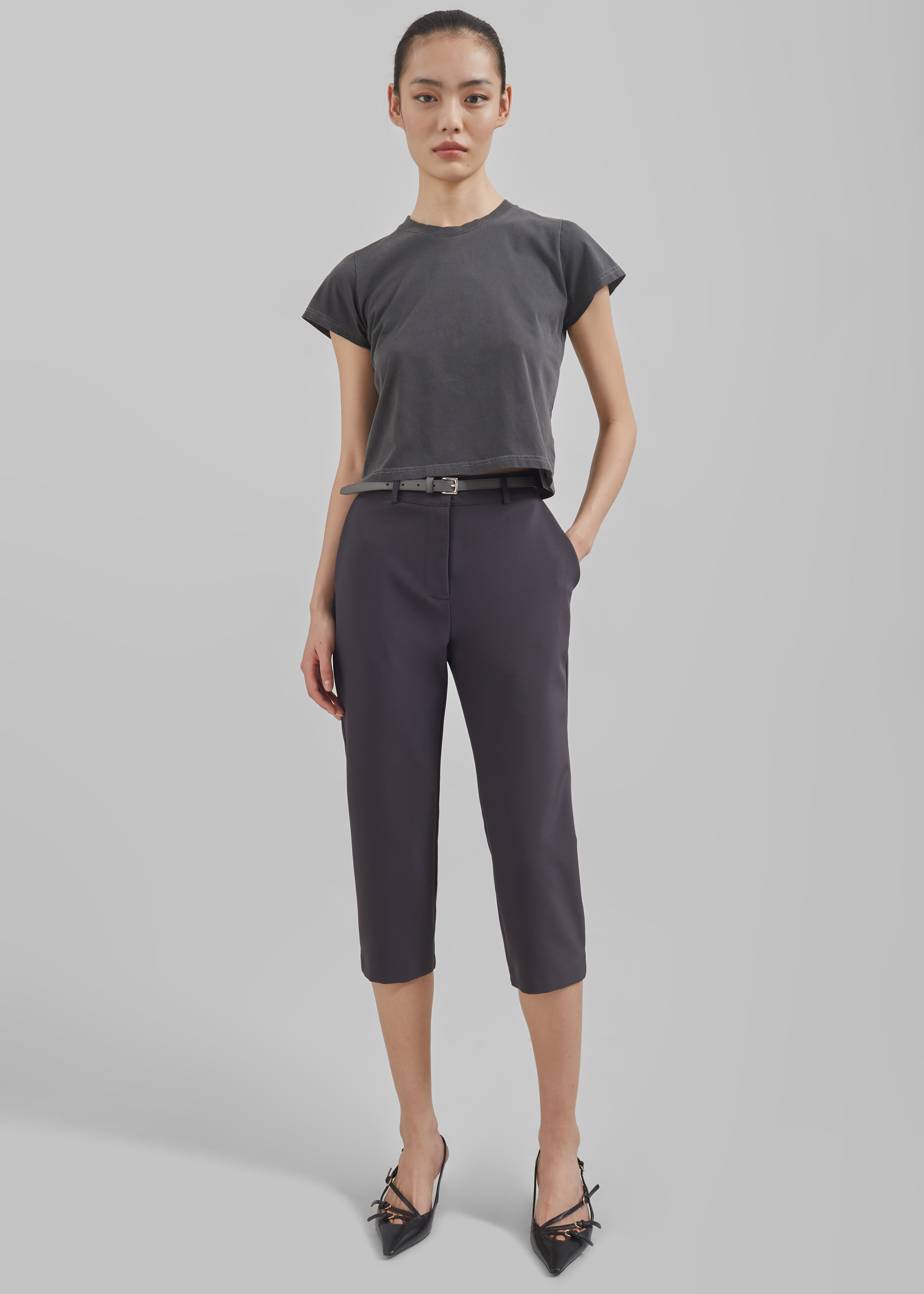 Emersyn Capri Pants - Charcoal - 1