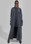 Emi Long Knit Cardigan - Dark Grey Melange