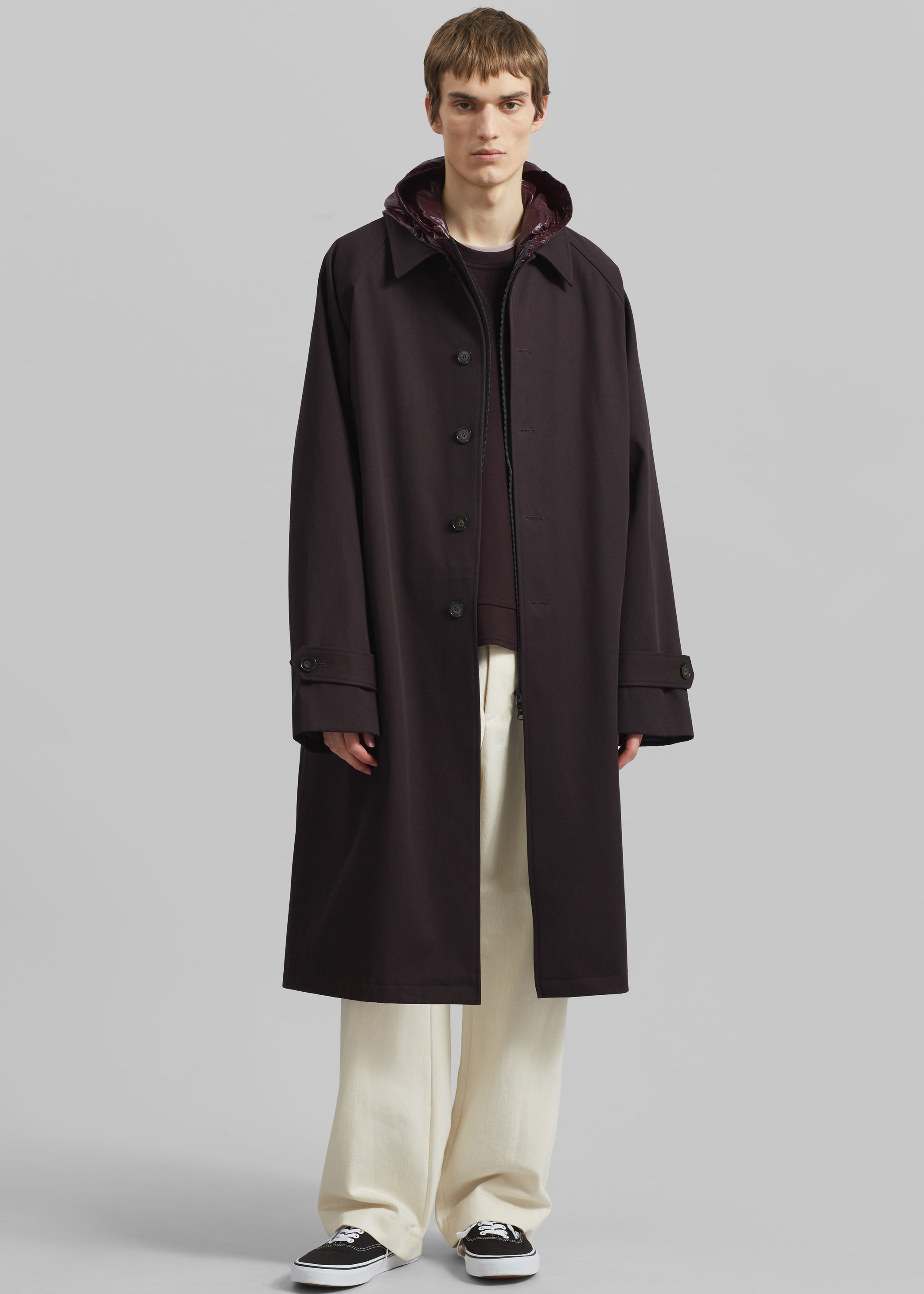 Shop the look image for Emil Trench - Dark Plum