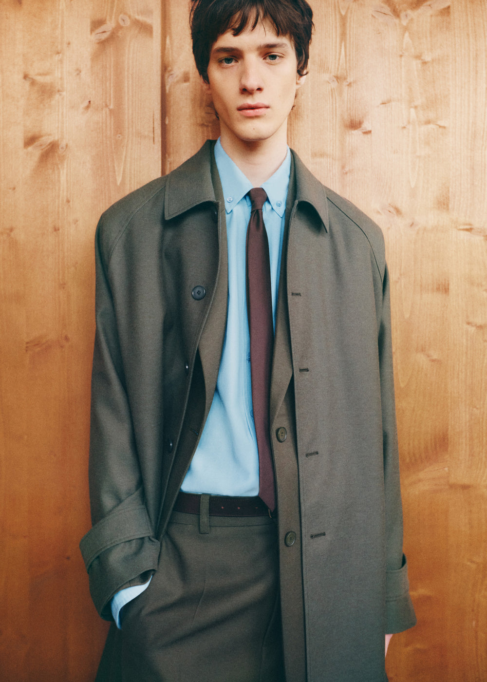 Emil Wool-Blend Trench - Army Green