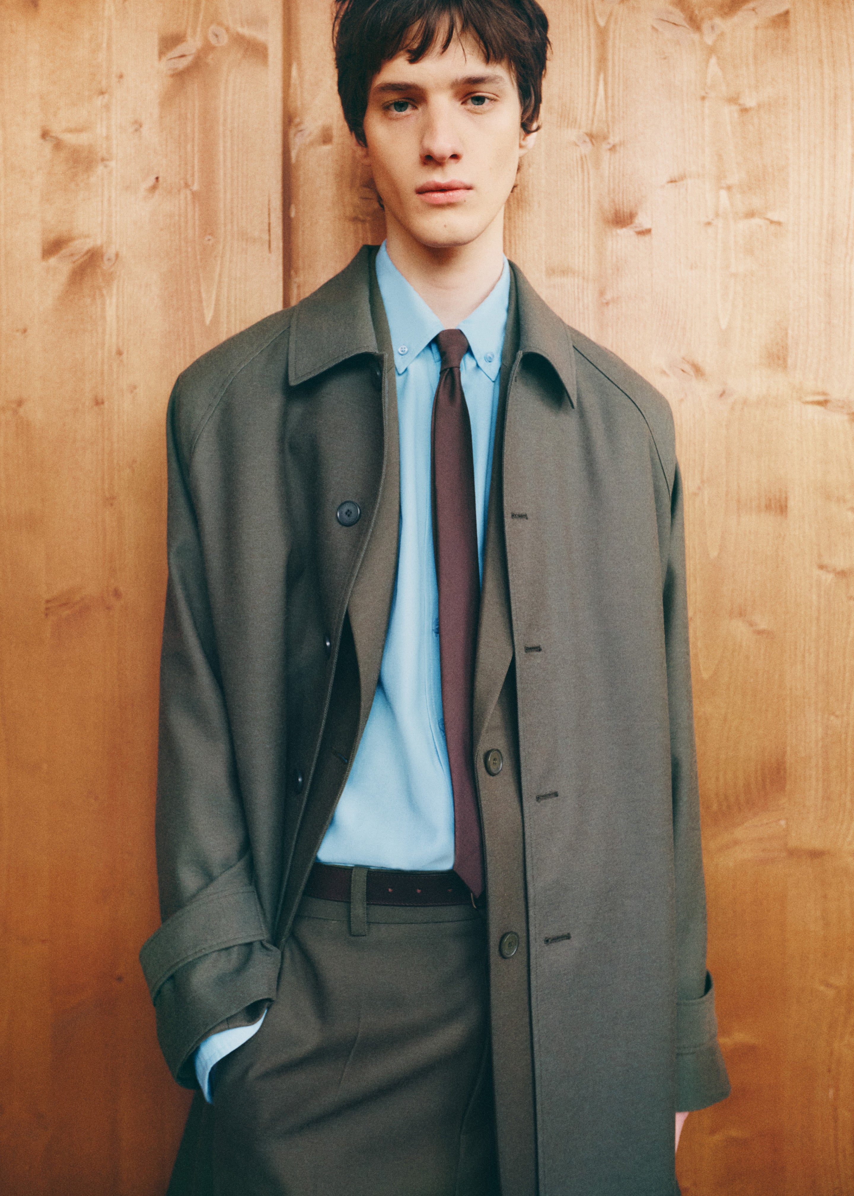 Emil Wool-Blend Trench - Army Green - 1