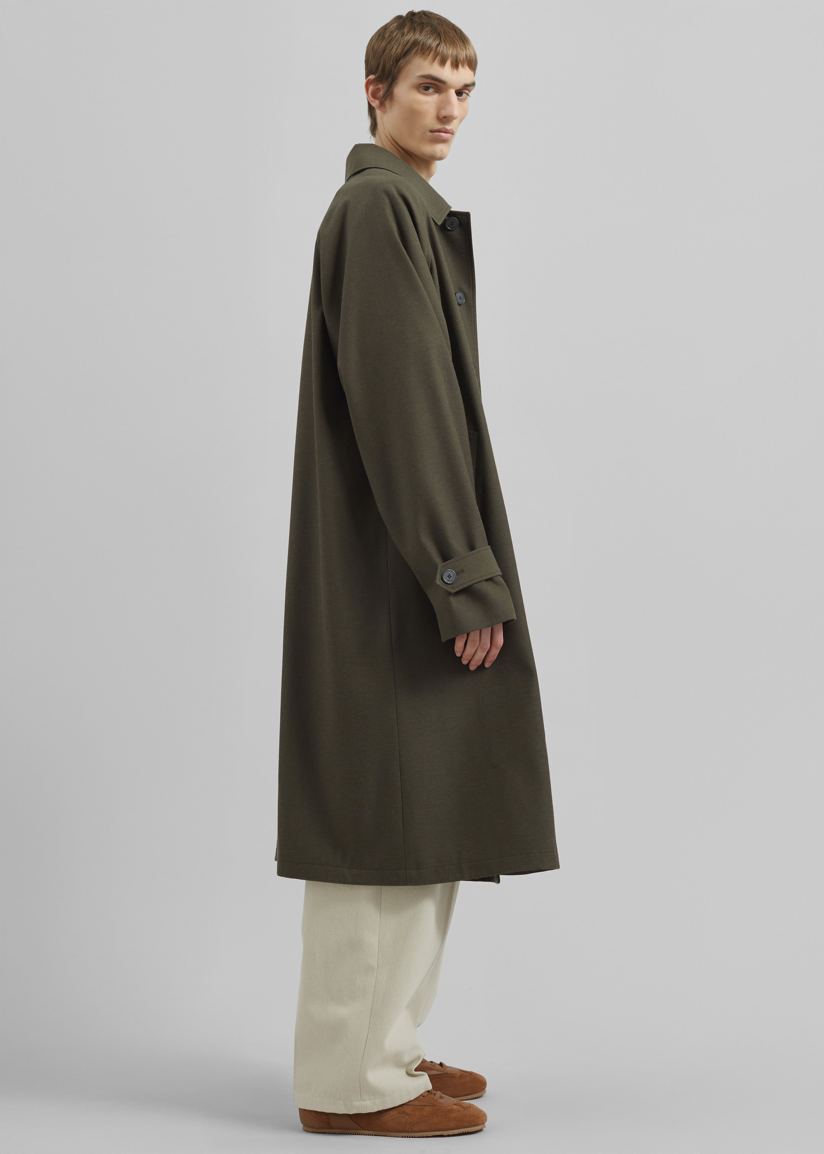 Emil Wool-Blend Trench - Army Green - 6