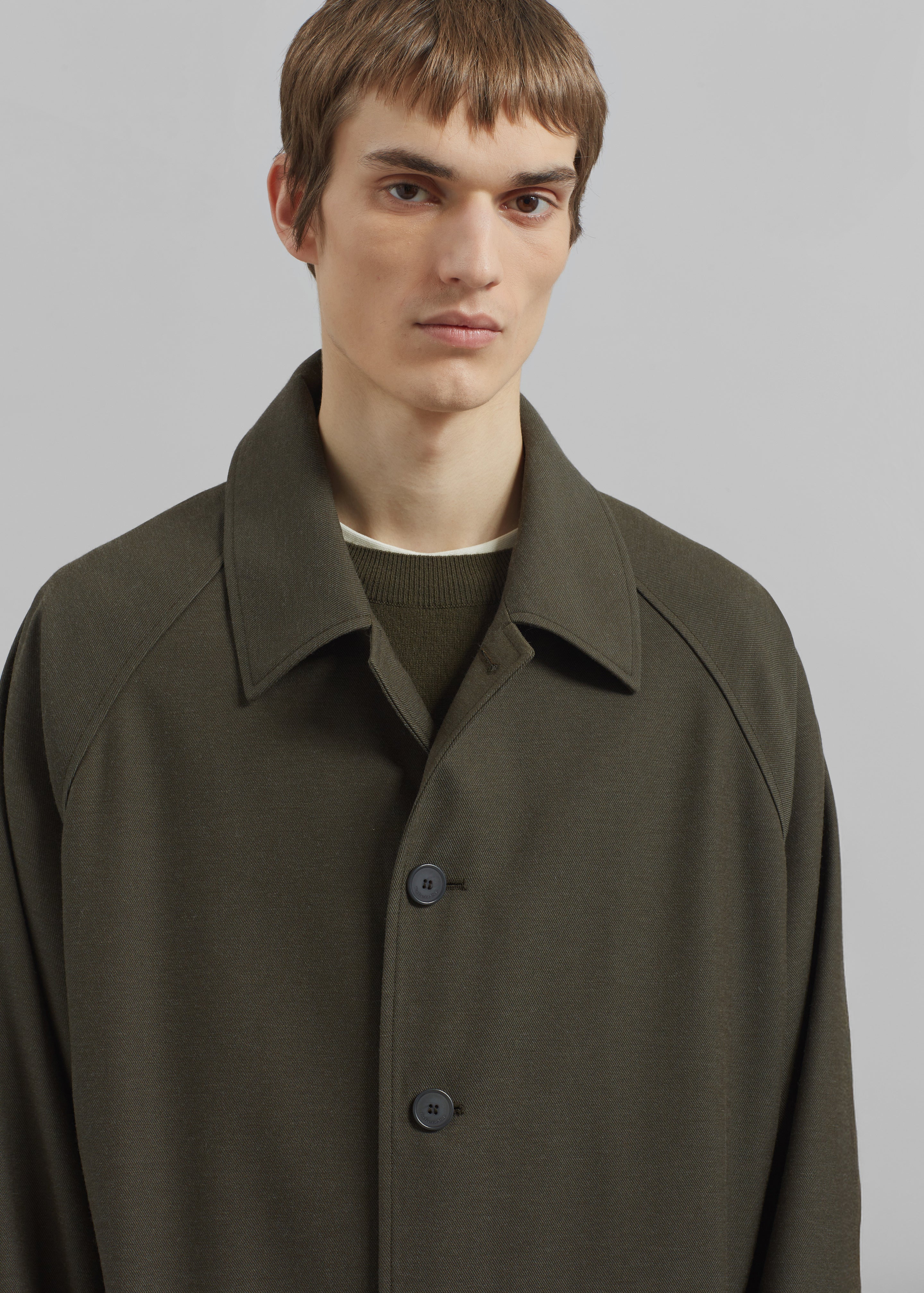 Emil Wool-Blend Trench - Army Green - 3