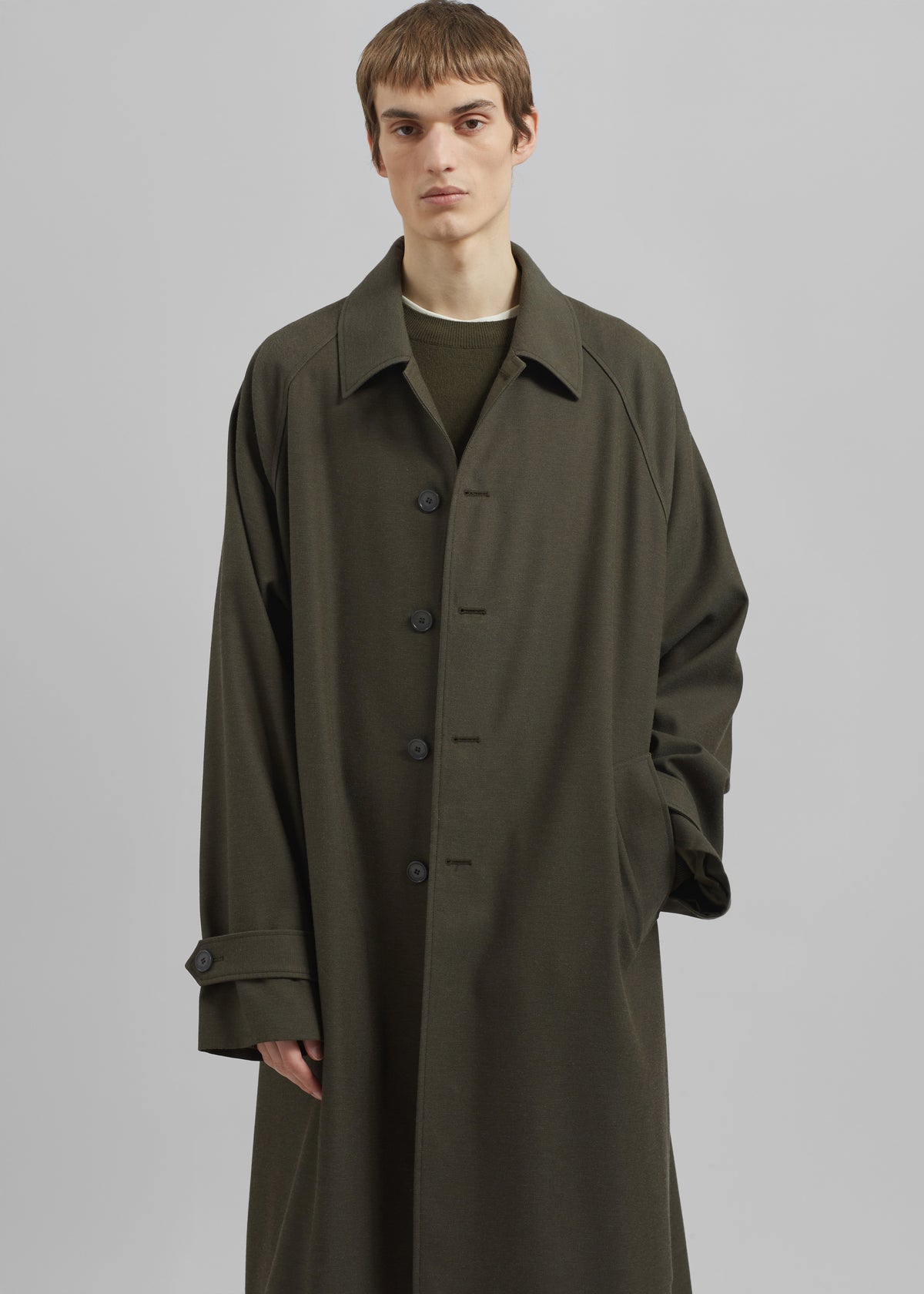 Emil Wool-Blend Trench - Army Green - 5