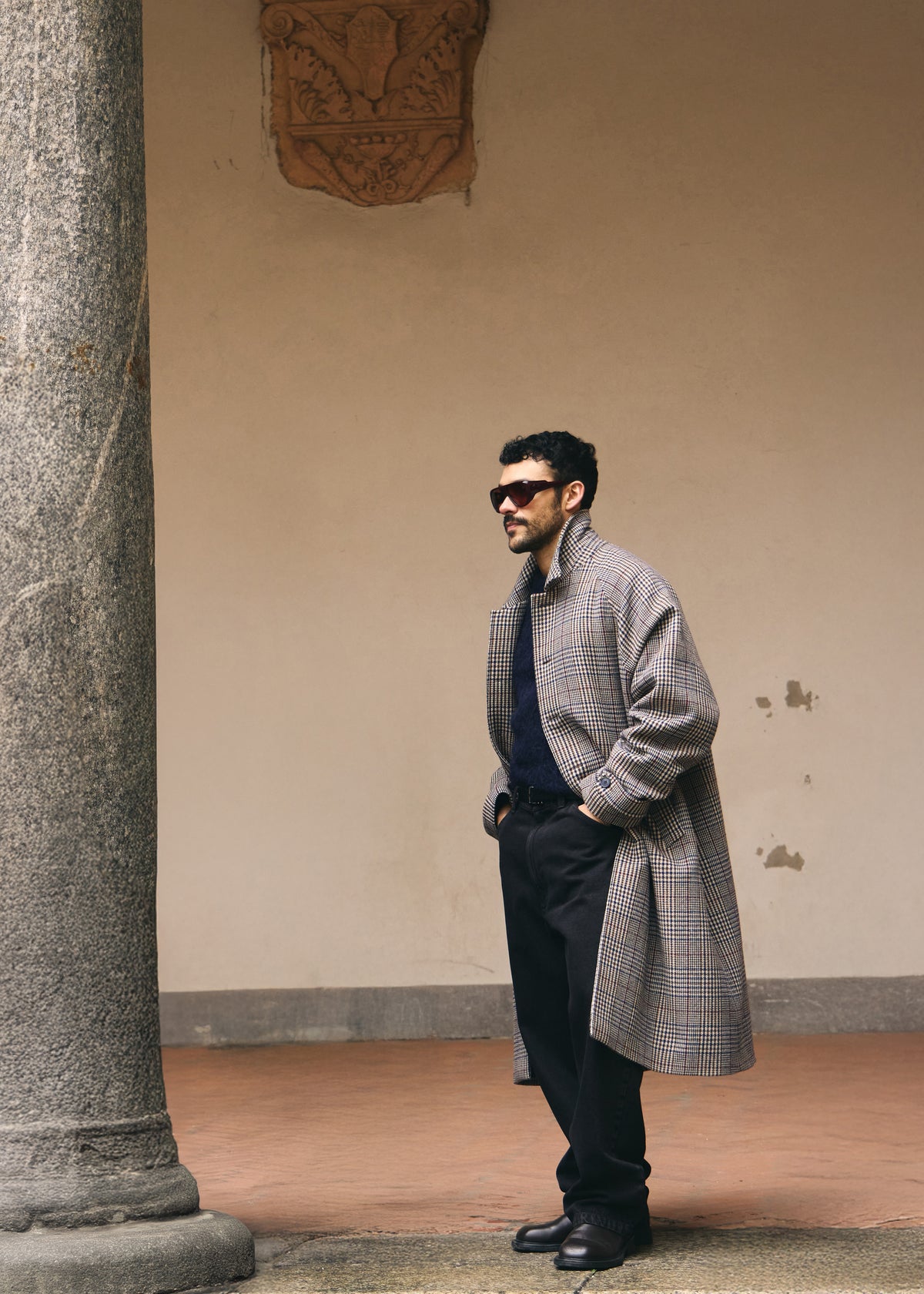 Emil Wool Trench - Beige Glen Plaid - 5