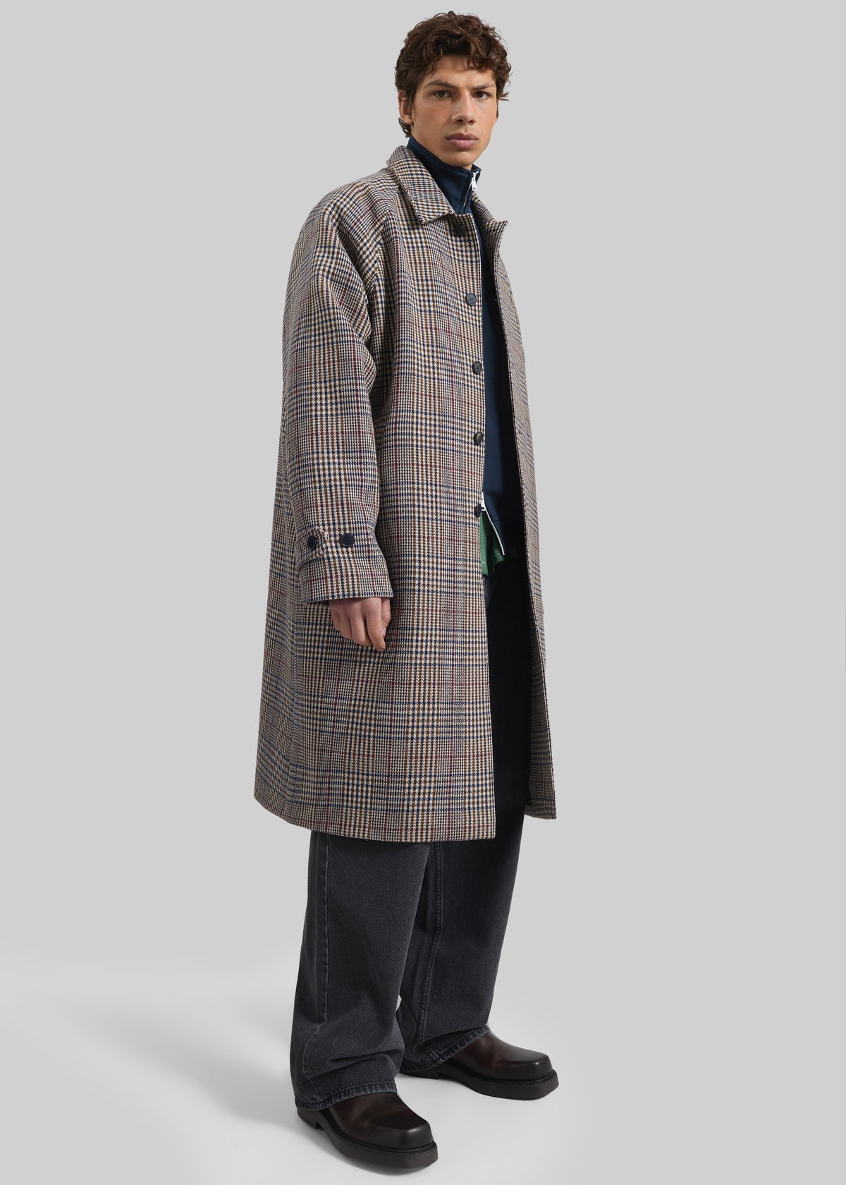 Emil Wool Trench - Beige Glen Plaid - 7