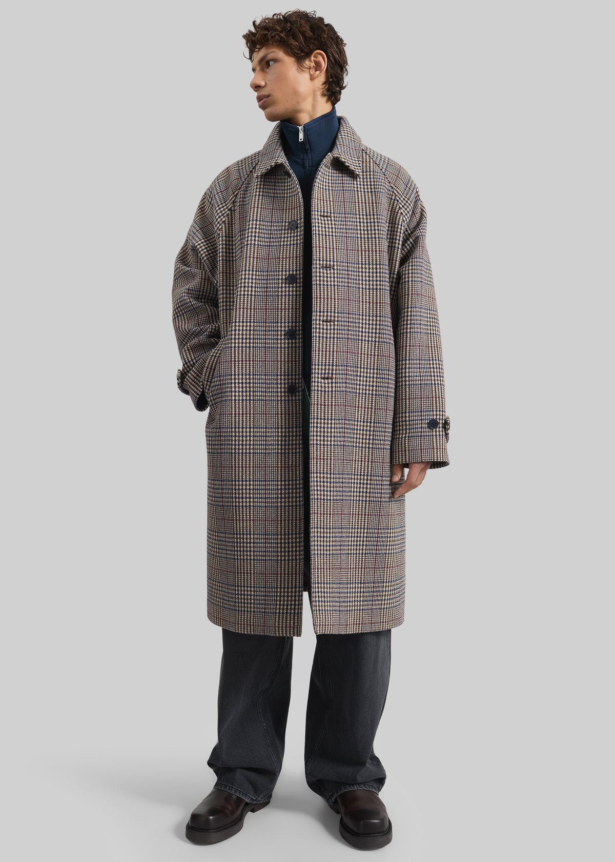 Emil Wool Trench - Beige Glen Plaid - 3