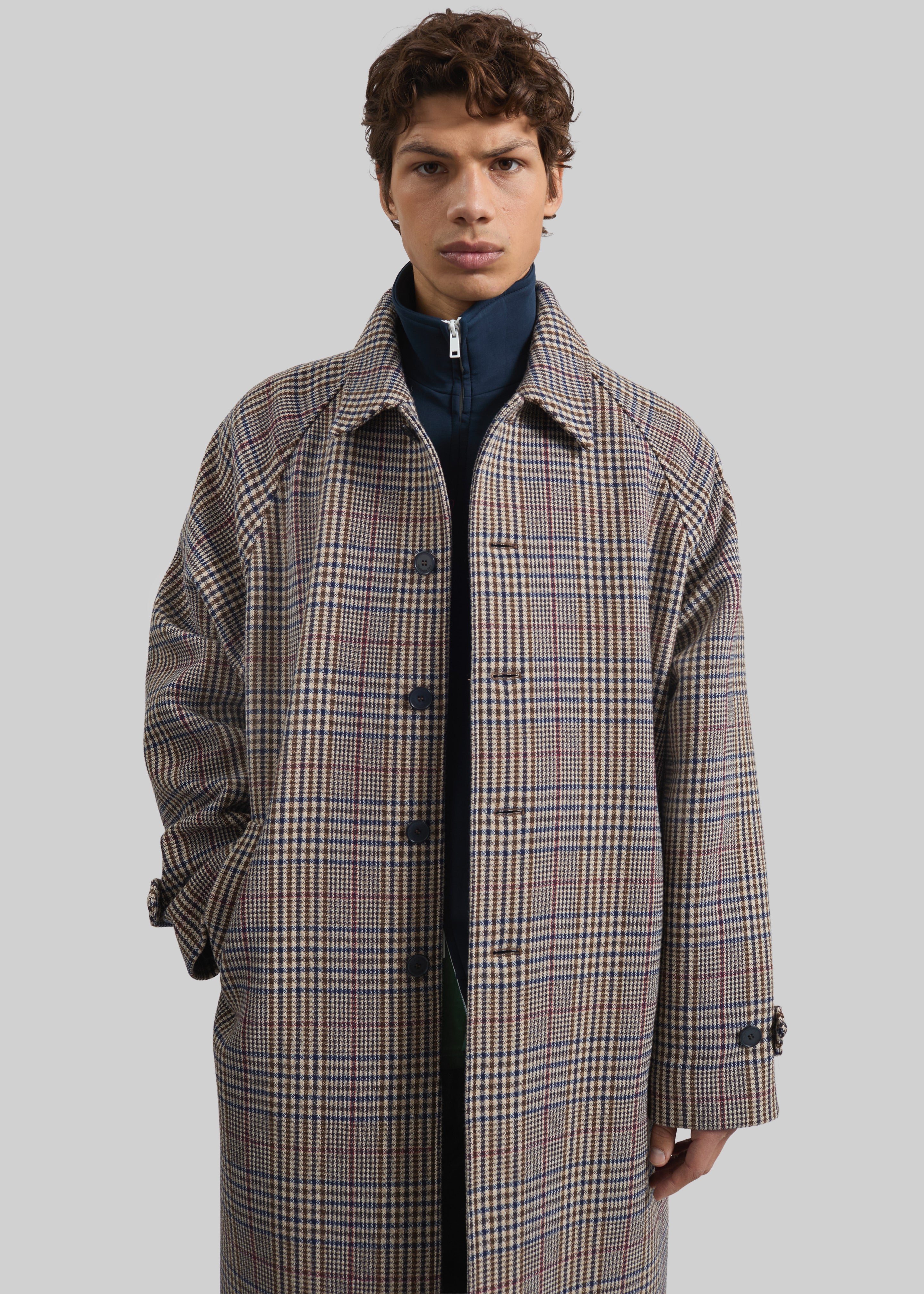 Emil Wool Trench - Beige Glen Plaid - 6