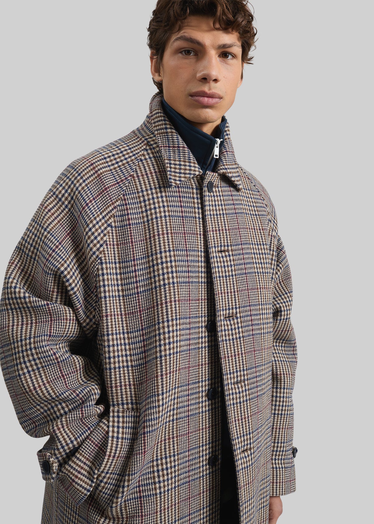 Emil Wool Trench - Beige Glen Plaid - 9