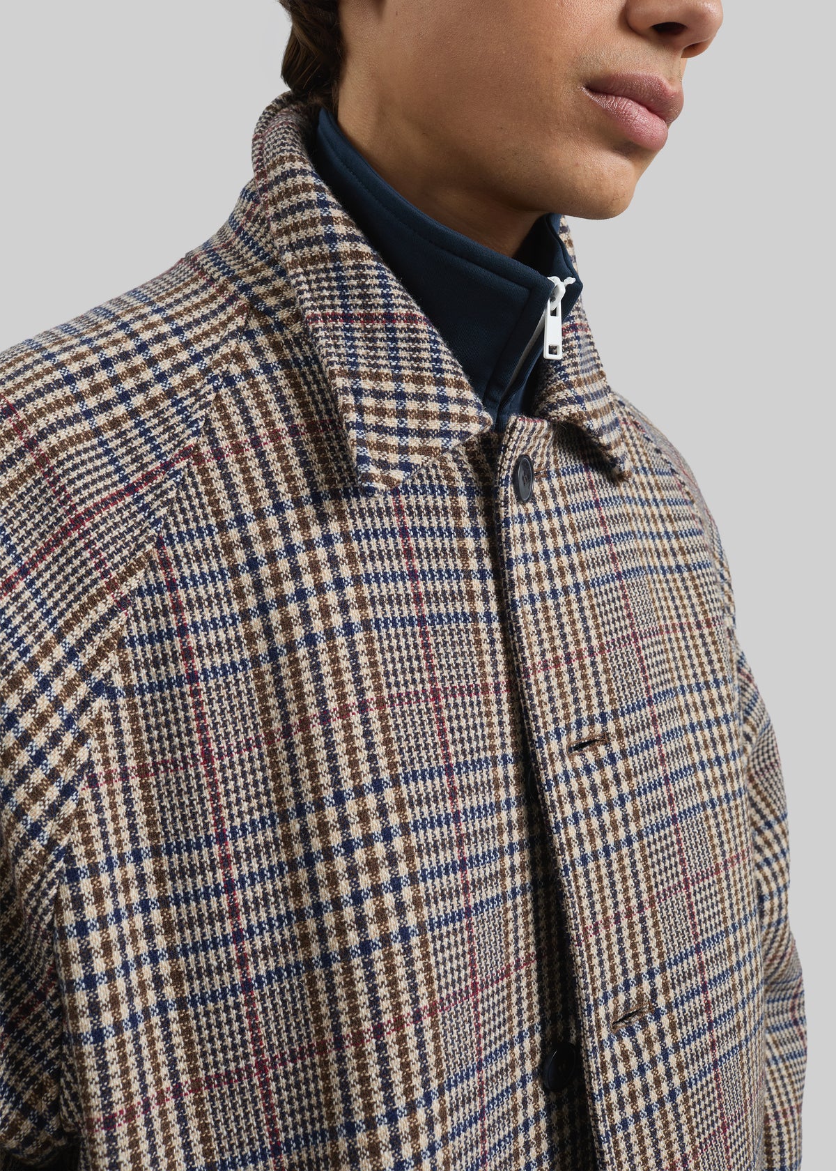 Emil Wool Trench - Beige Glen Plaid - 2