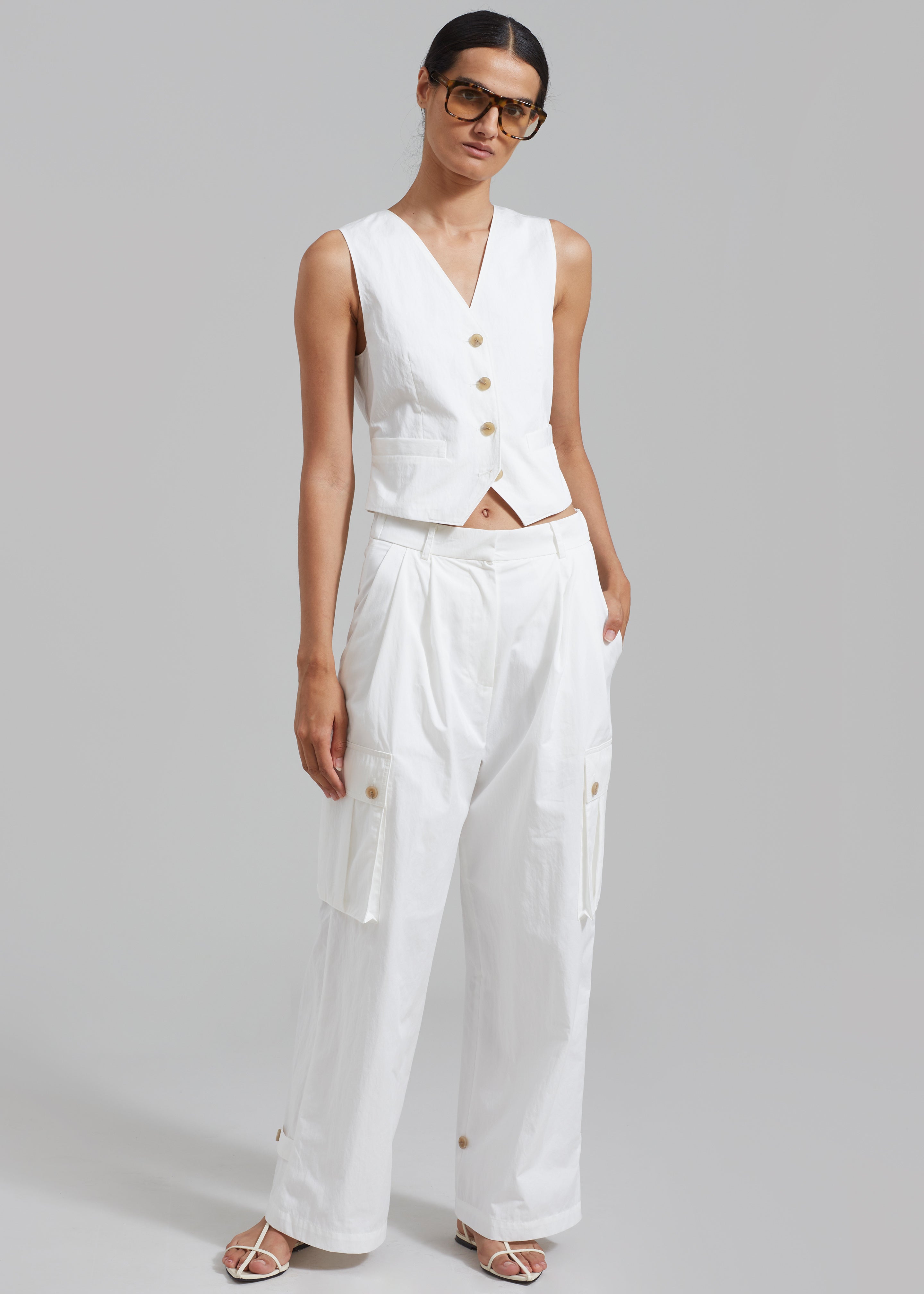 Emily Cargo Pants - White - 6