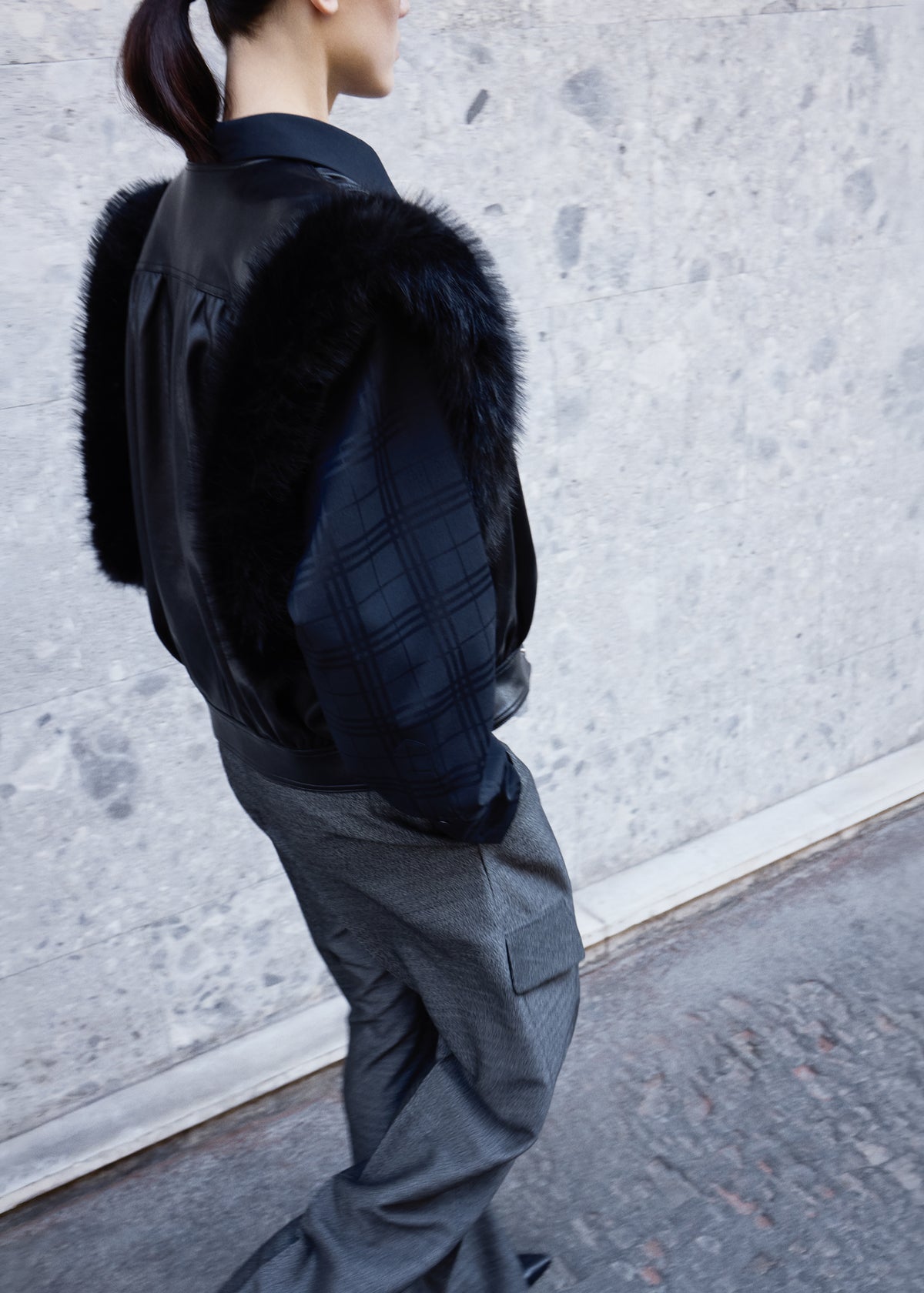 Ennio Tonal Shirt - Checked Black