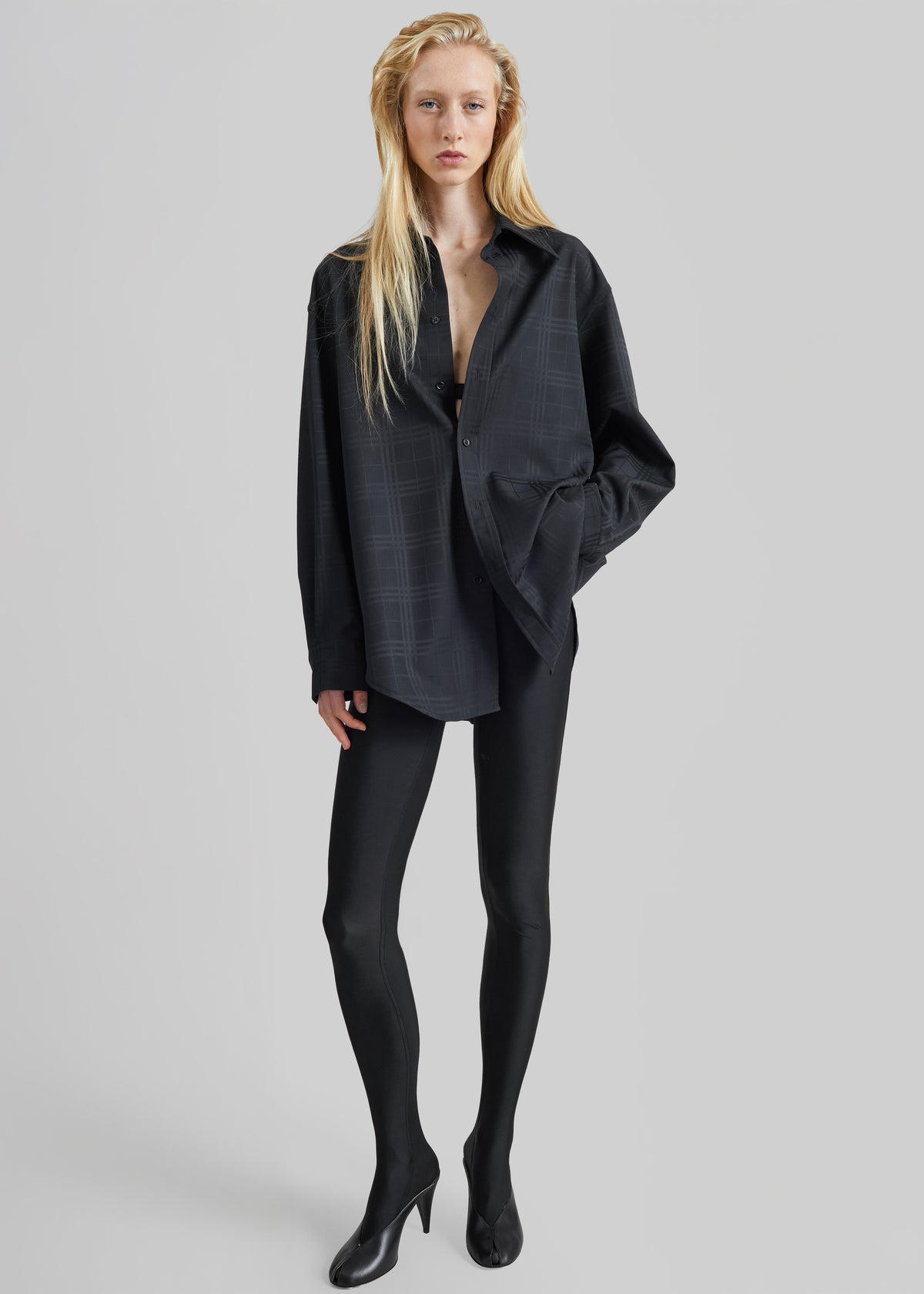 Ennio Tonal Shirt - Checked Black