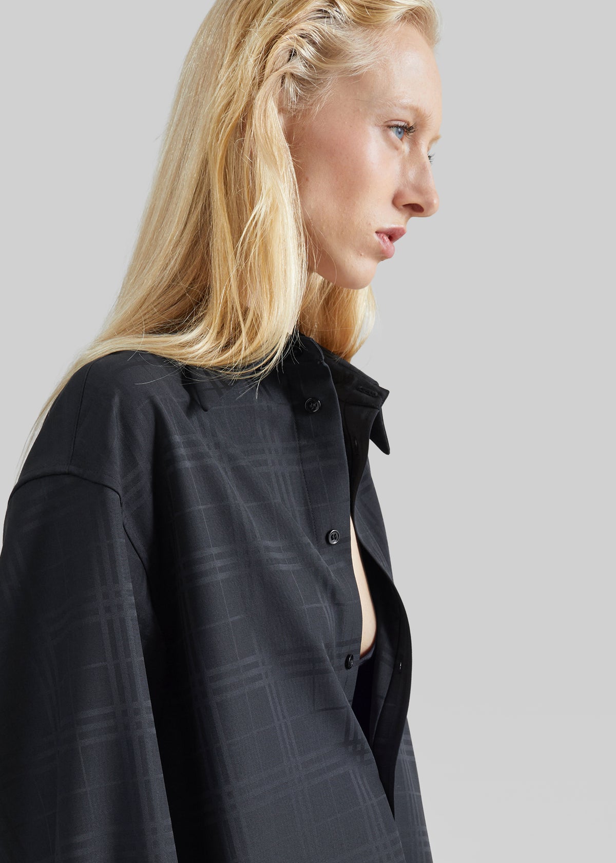 Ennio Tonal Shirt - Checked Black