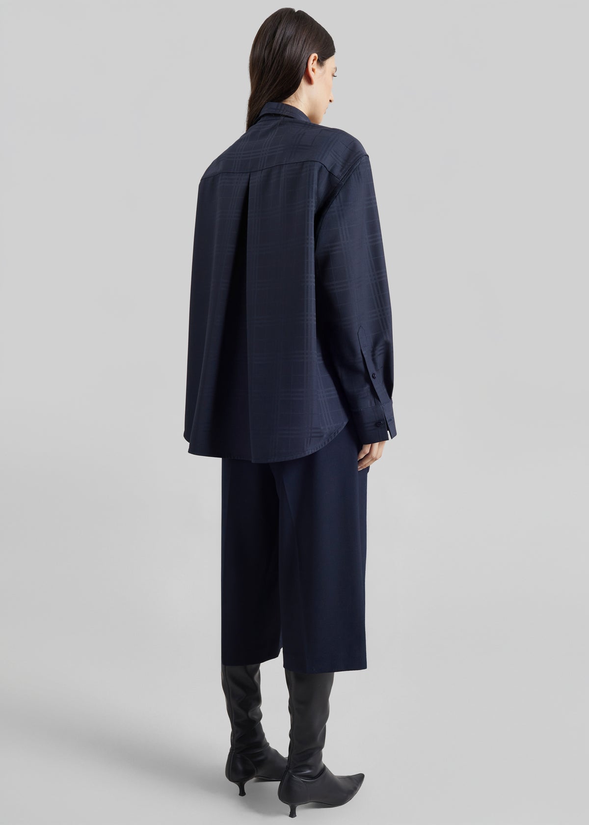 Ennio Tonal Shirt - Checked Navy