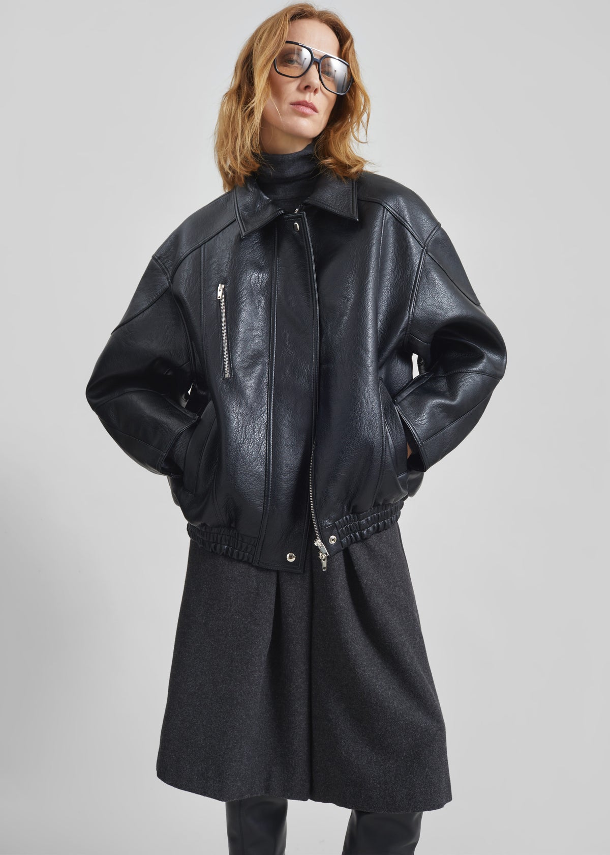 Enora Faux Leather Jacket - Black - 13