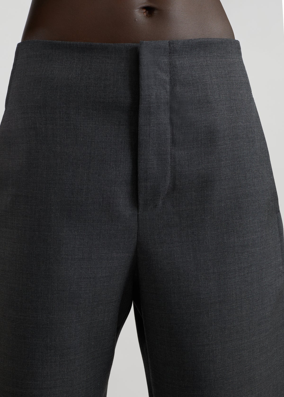 Enya Barrel Leg Pants - Dark Grey Melange