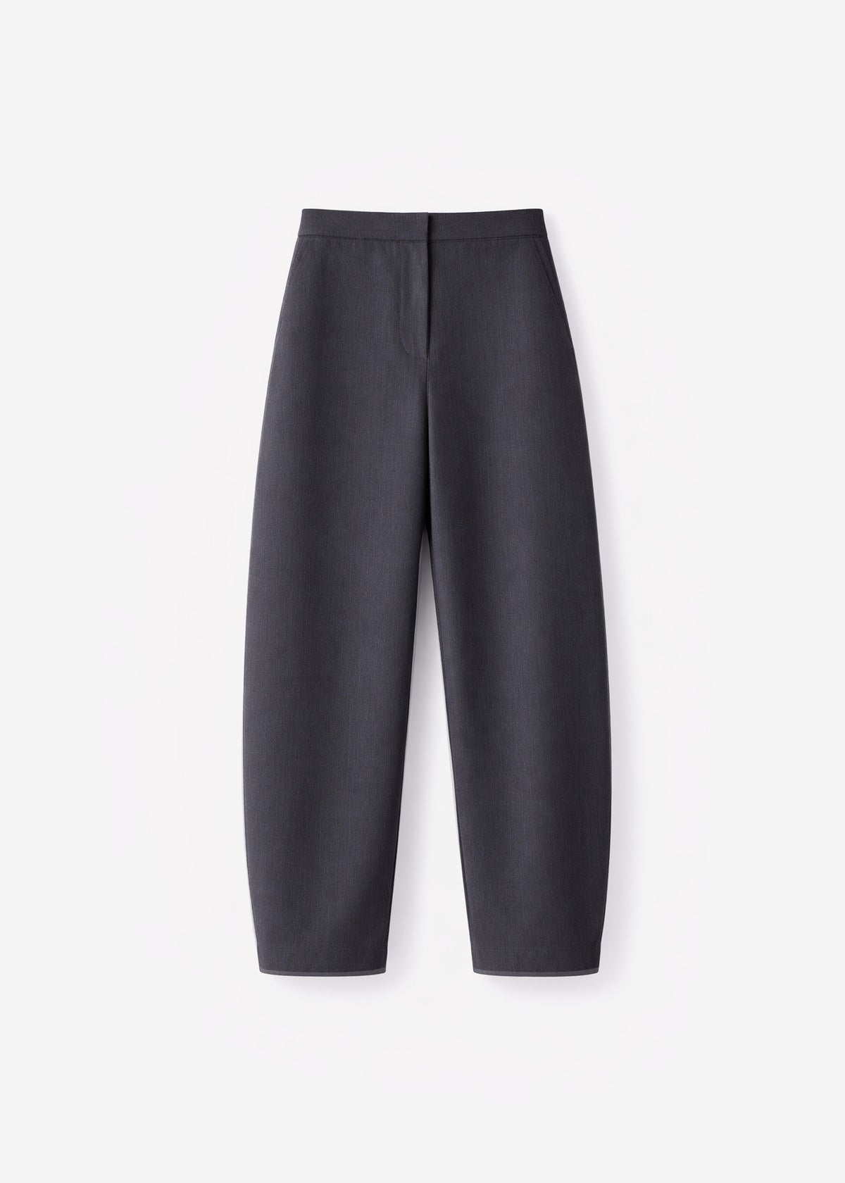 Enya Barrel Leg Pants - Dark Grey Melange