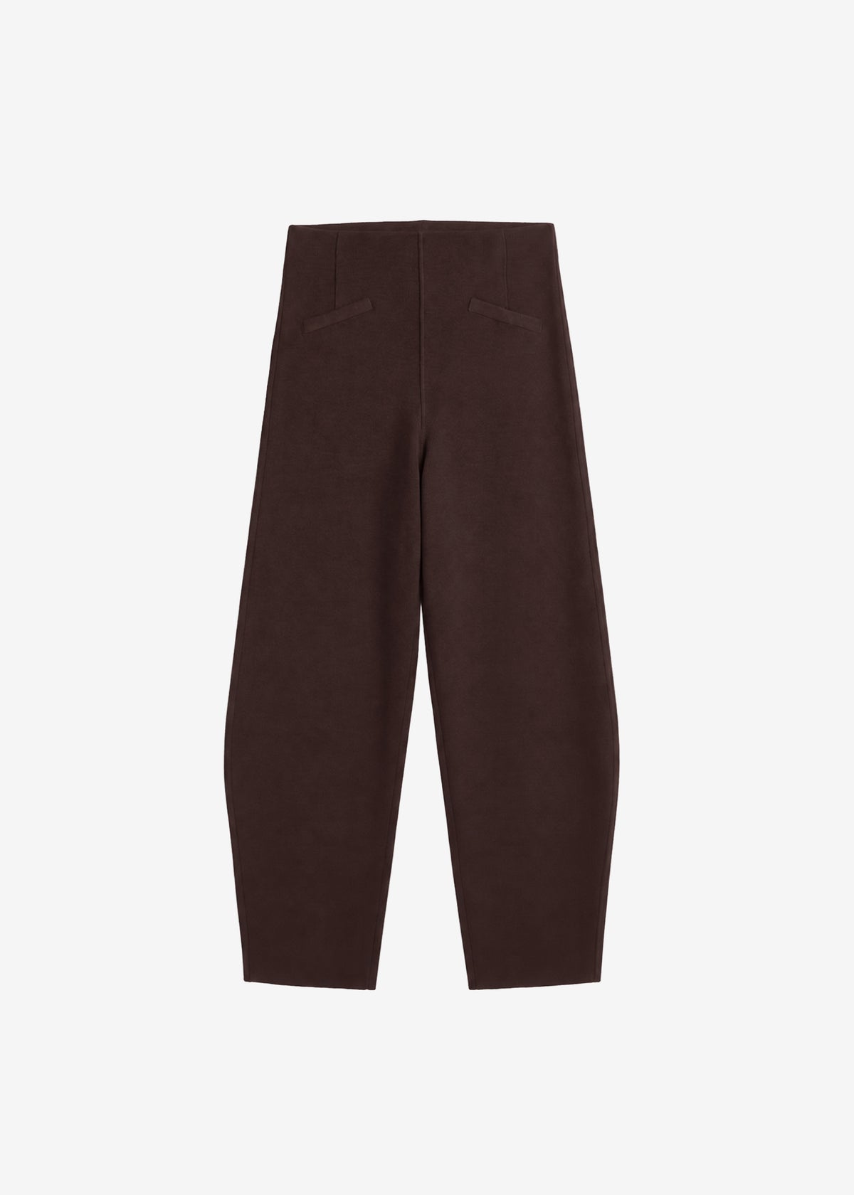 Enya Knit Barrel Leg Pants - Brown