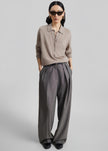 Erena Pleated Trousers - Dark Taupe