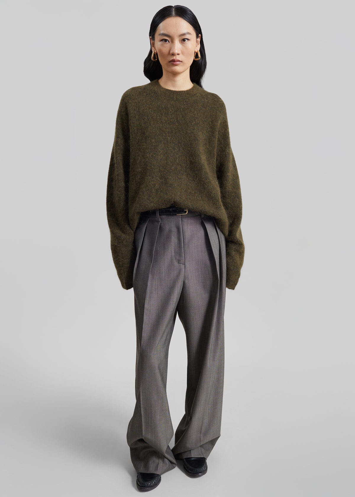 Erena Pleated Trousers - Dark Taupe - 3