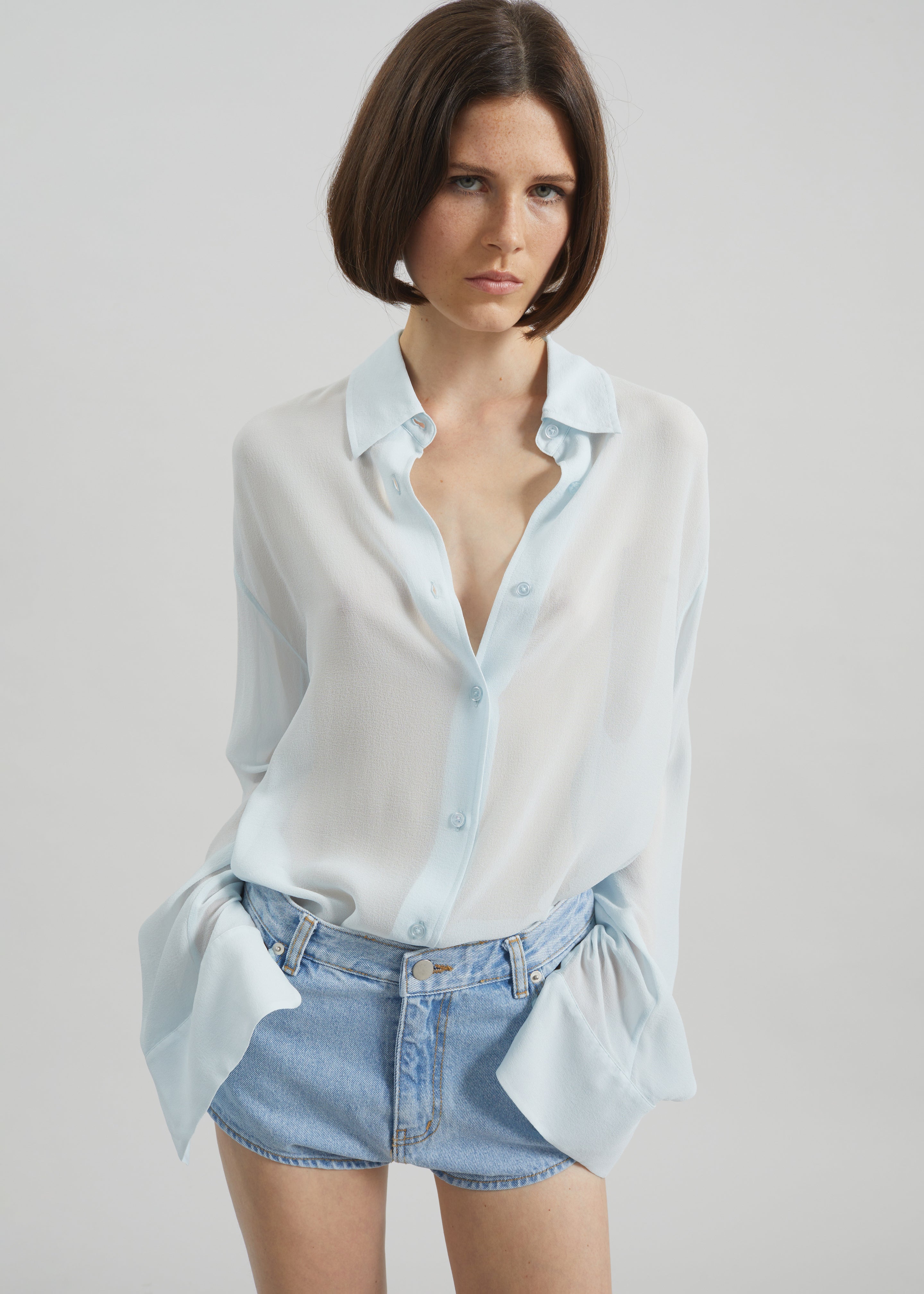 Erinne Denim Hot Pants - Worn Wash - 12