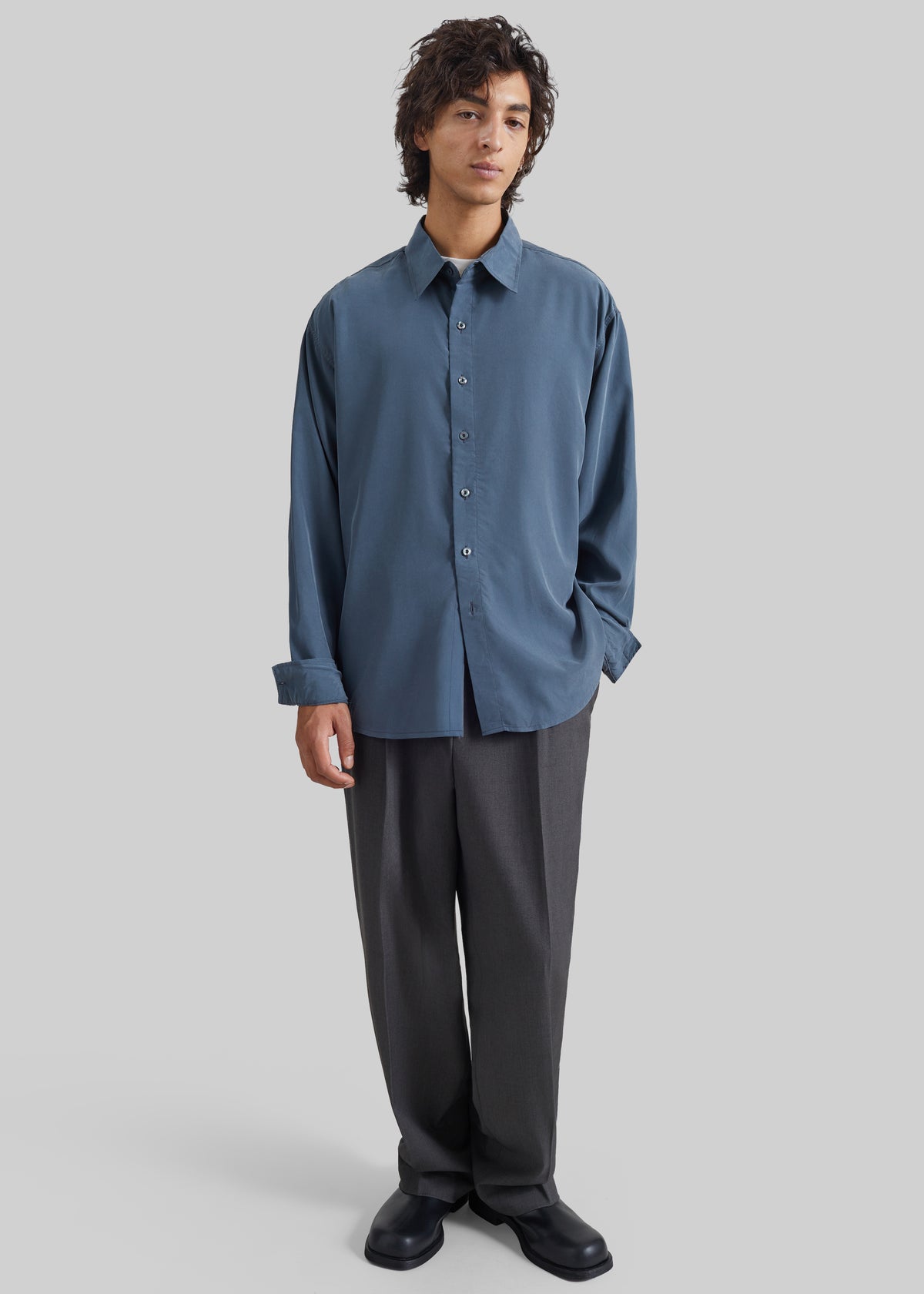 Ernest Soft Fluid Shirt - Slate Grey