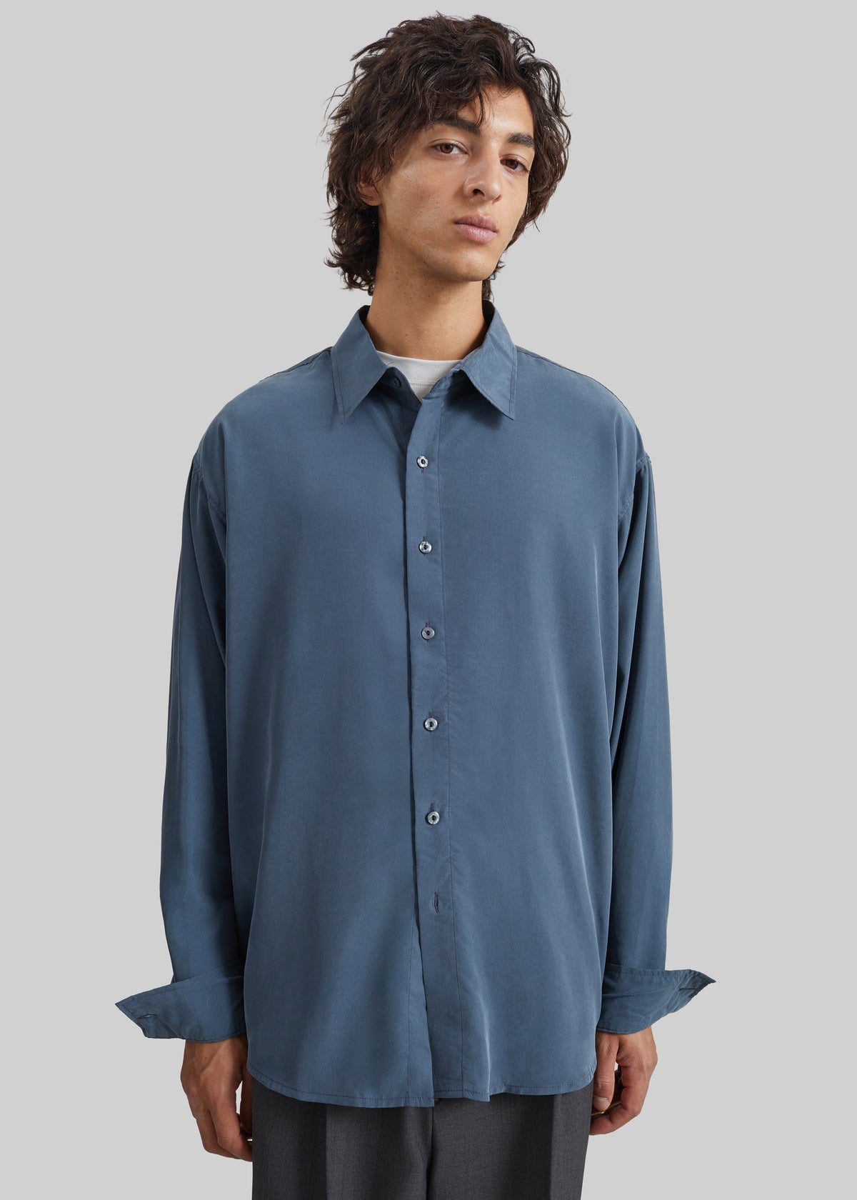 Ernest Soft Fluid Shirt - Slate Grey