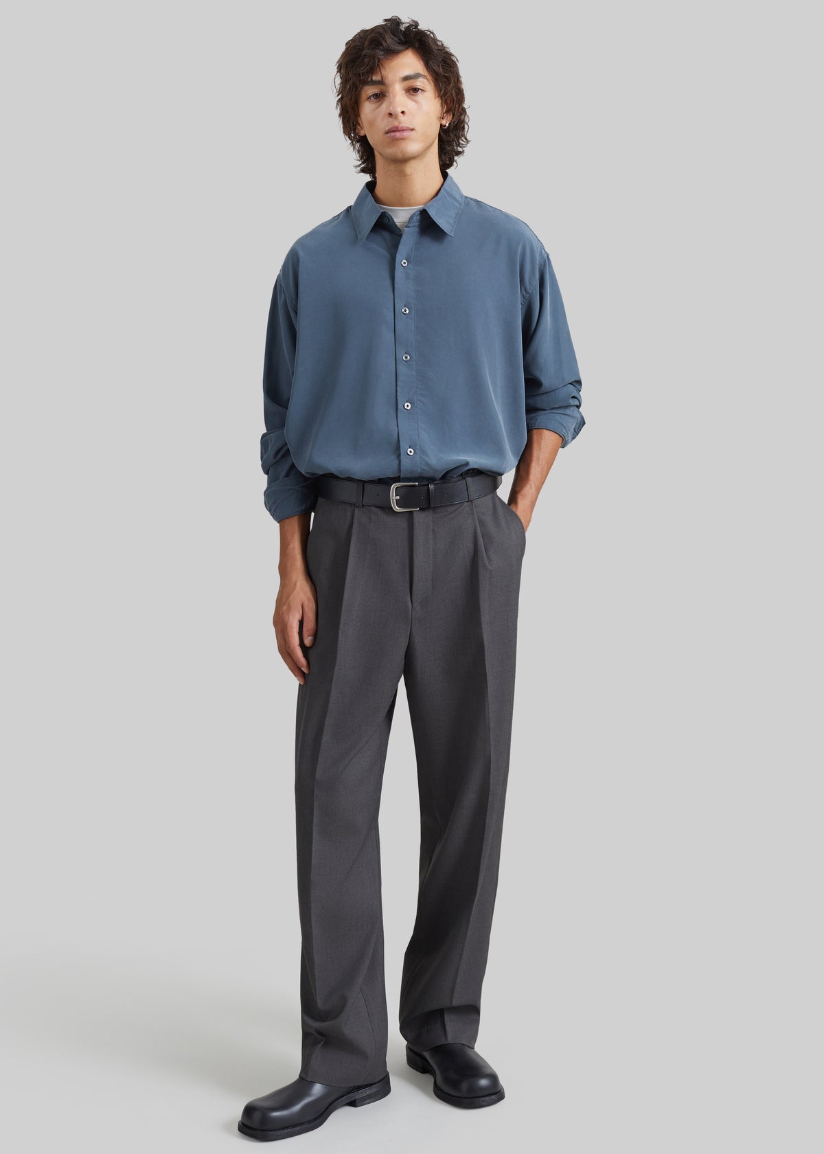 Ernest Soft Fluid Shirt - Slate Grey