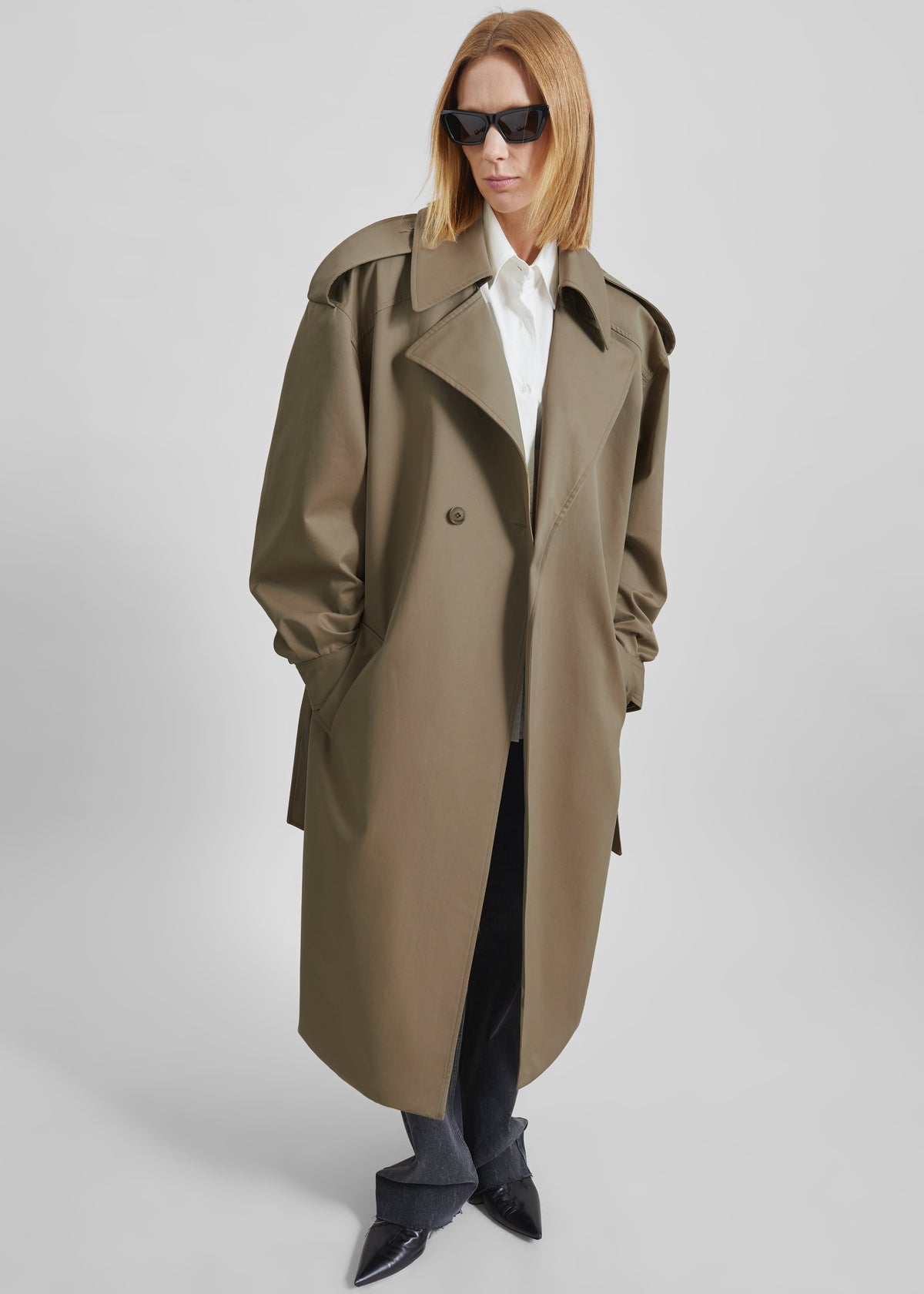Esben Cotton Trench Coat - Light Taupe