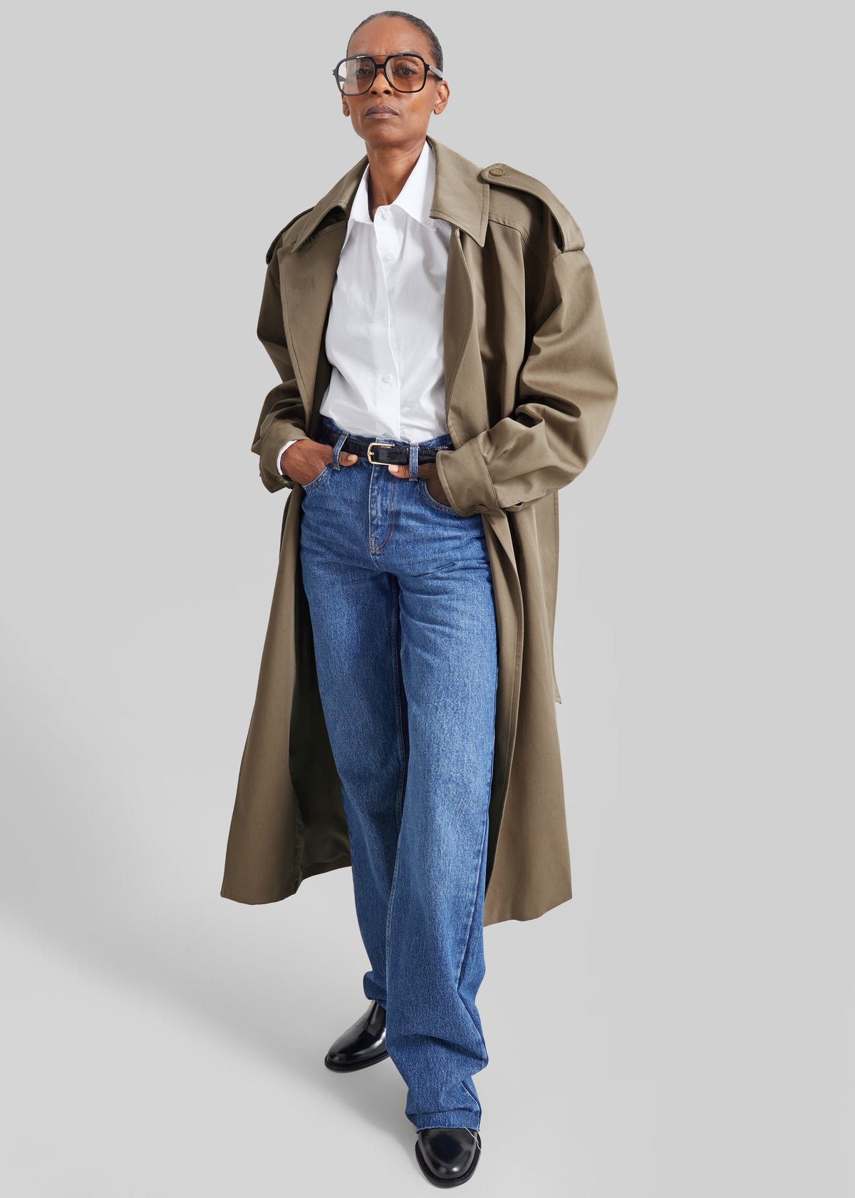 Esben Cotton Trench Coat - Light Taupe