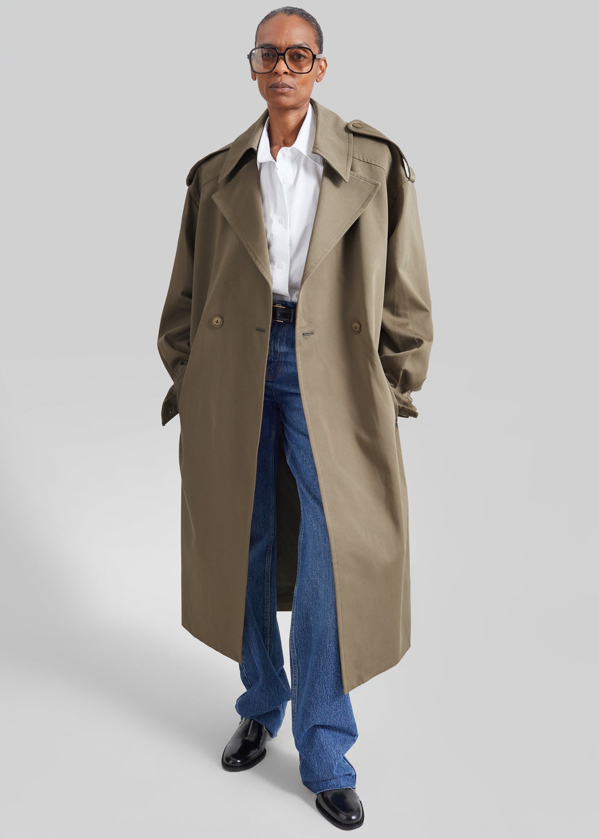 Esben Cotton Trench Coat - Light Taupe