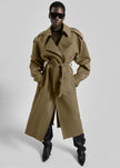Esben Cotton Trench Coat - Olive