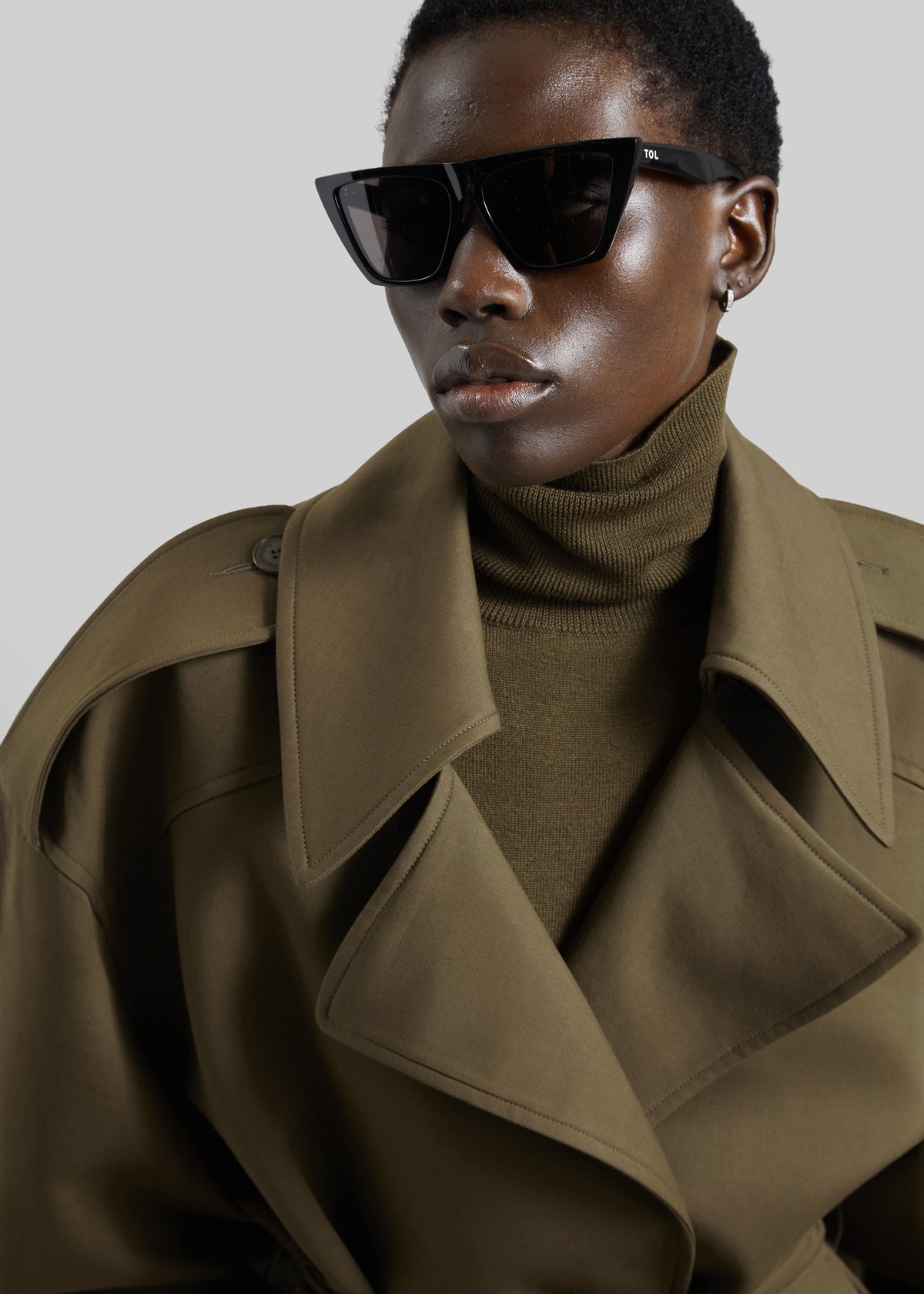 Esben Cotton Trench Coat - Olive